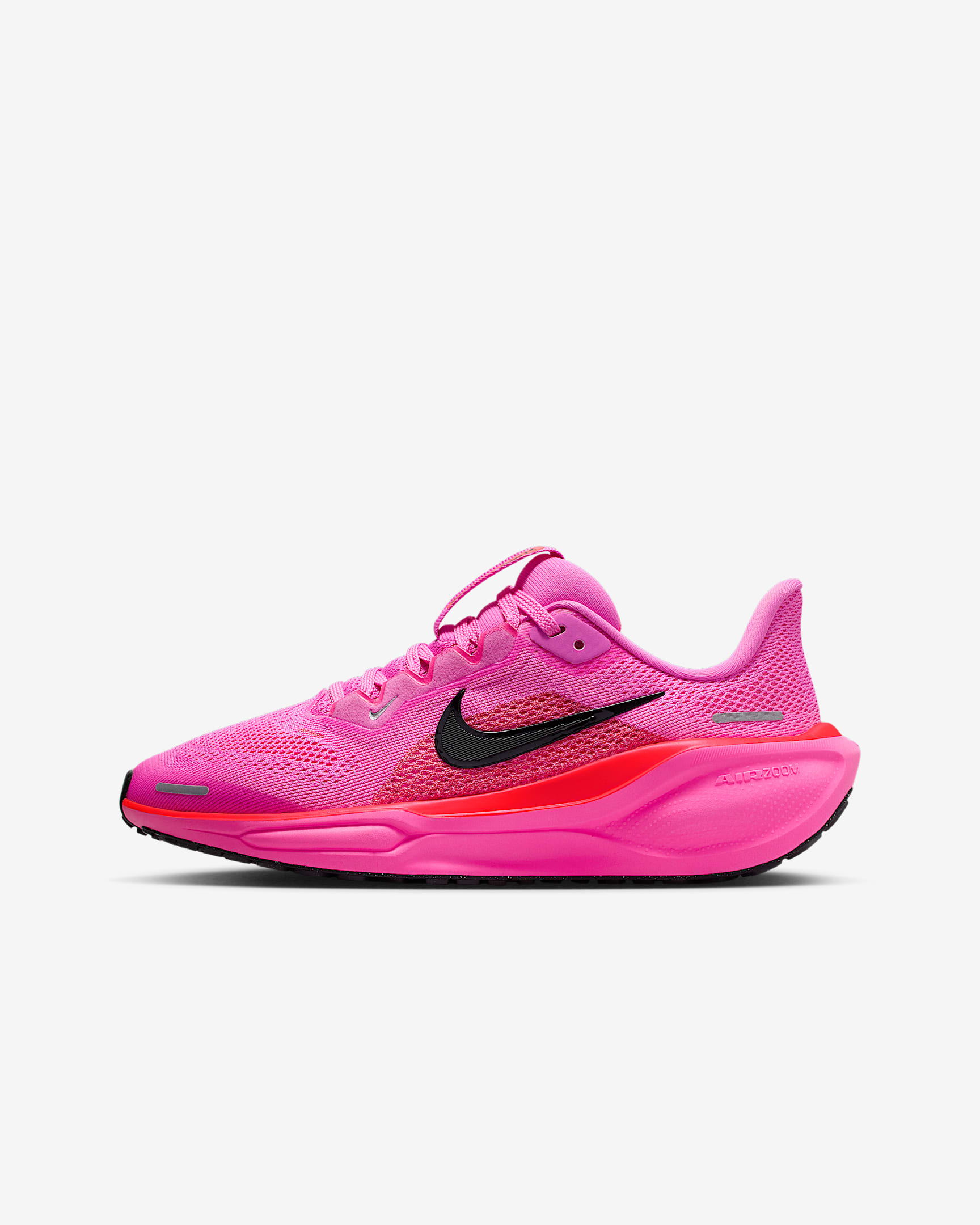 Nike Pegasus 41 耐克小飞马大童体考公路跑步鞋 - 俏皮粉/透明粉/亮深红/灰黑