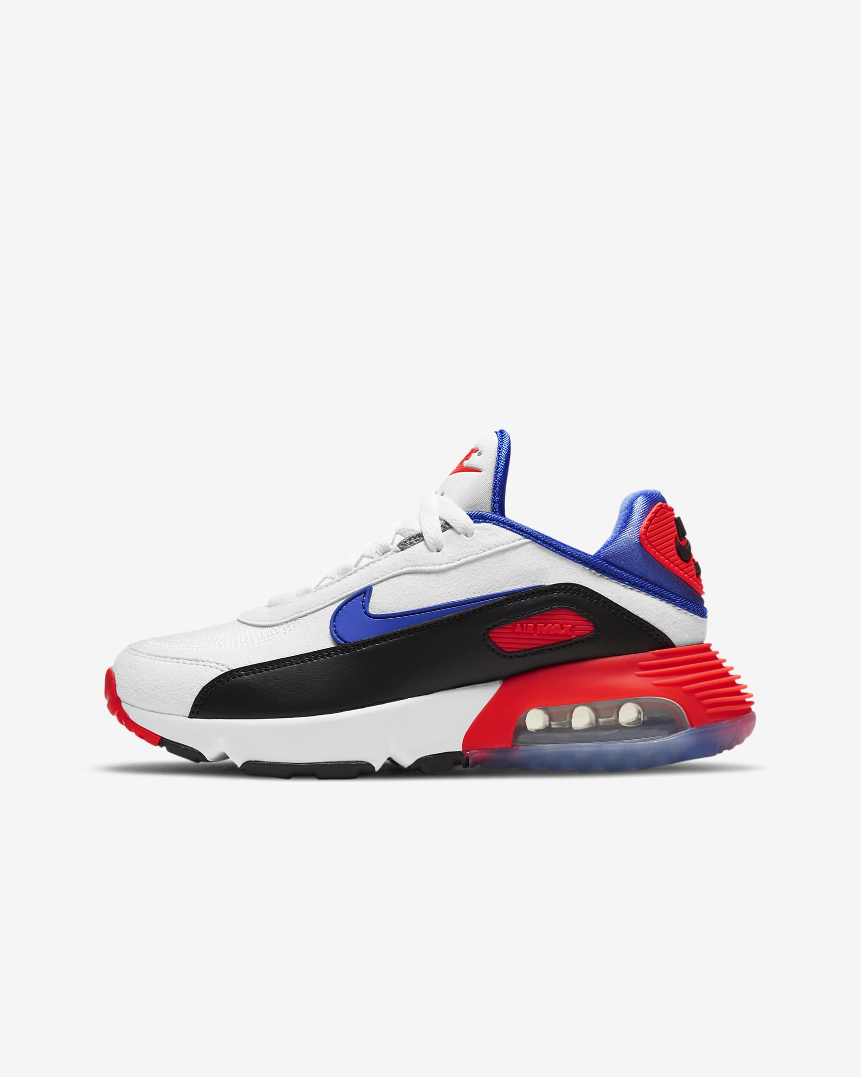 Nike Air Max 2090 EOI (GS) 大童运动童鞋 - 山峰白/黑/亮深红/宝石蓝