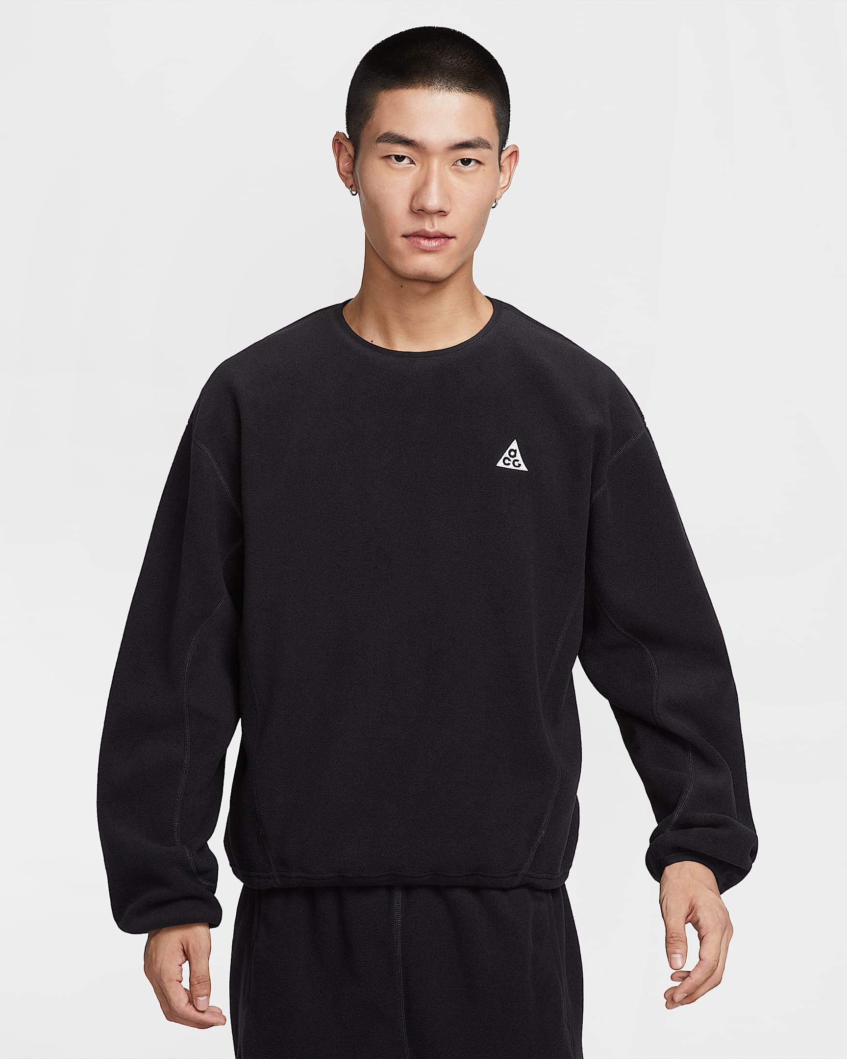 Nike ACG "Wolf Tree" 男子摇粒绒圆领上衣 - 黑/煤黑/山峰白