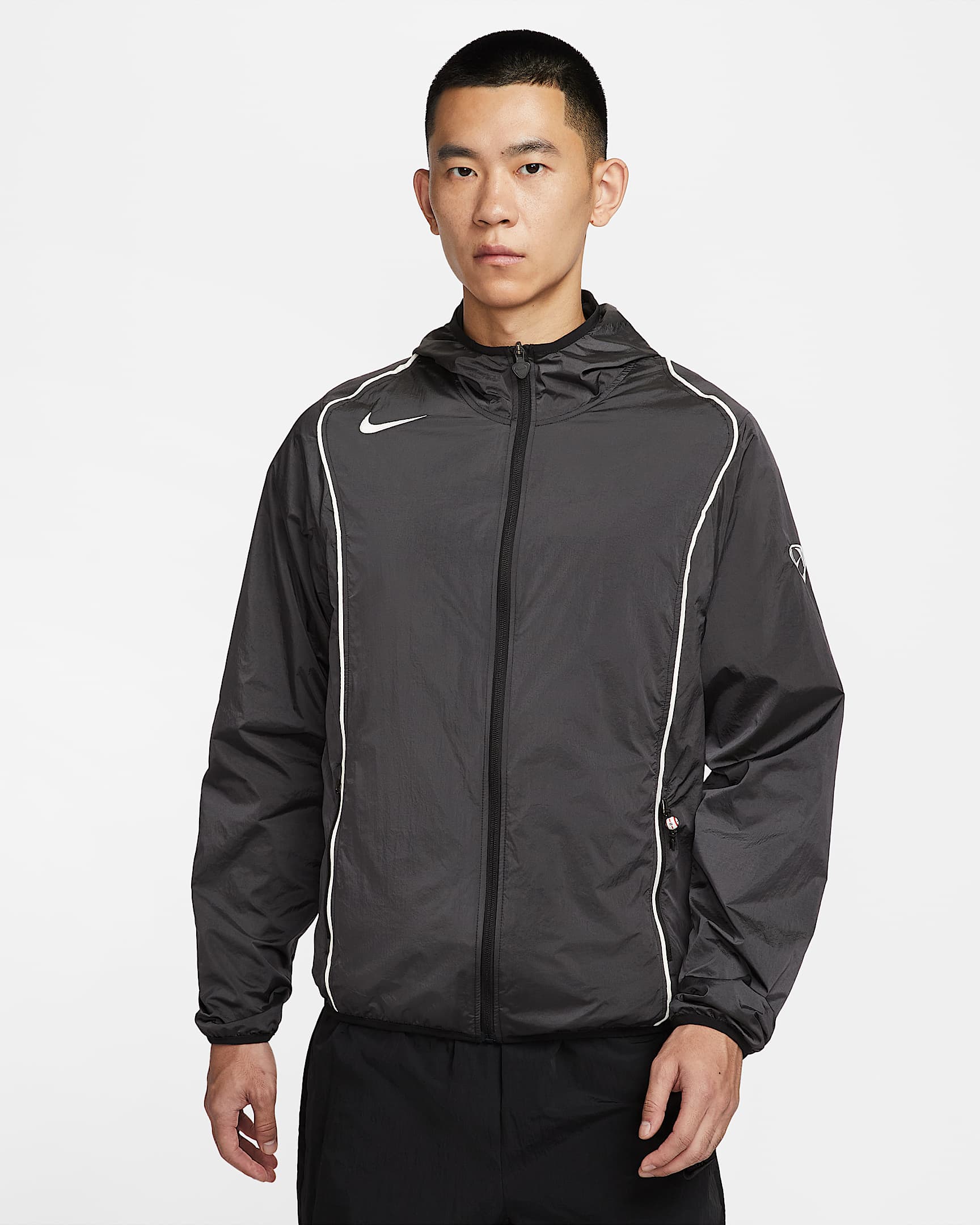 Nike Total 90 Repel 男子拒水足球全长拉链开襟夹克 - 黑/浅烟灰/帆白/帆白