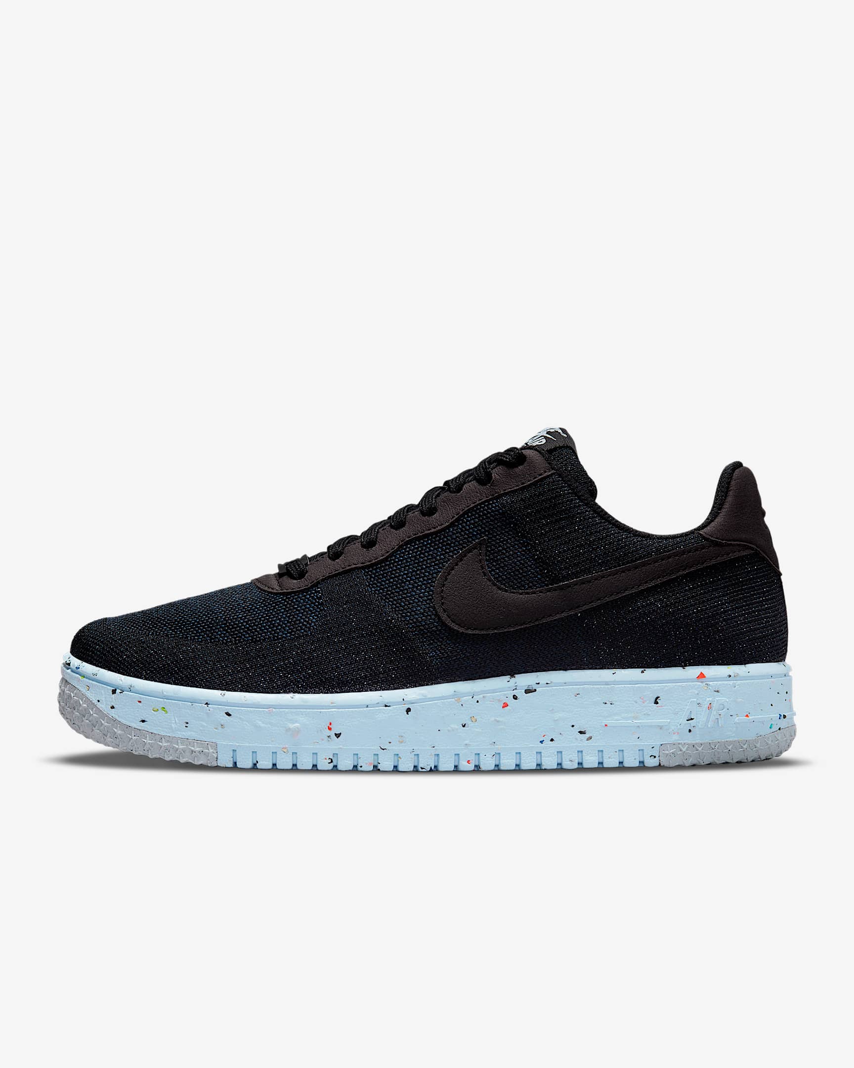 Nike AF1 Crater Flyknit 男子空军一号运动鞋 - 黑/青年布蓝/黑