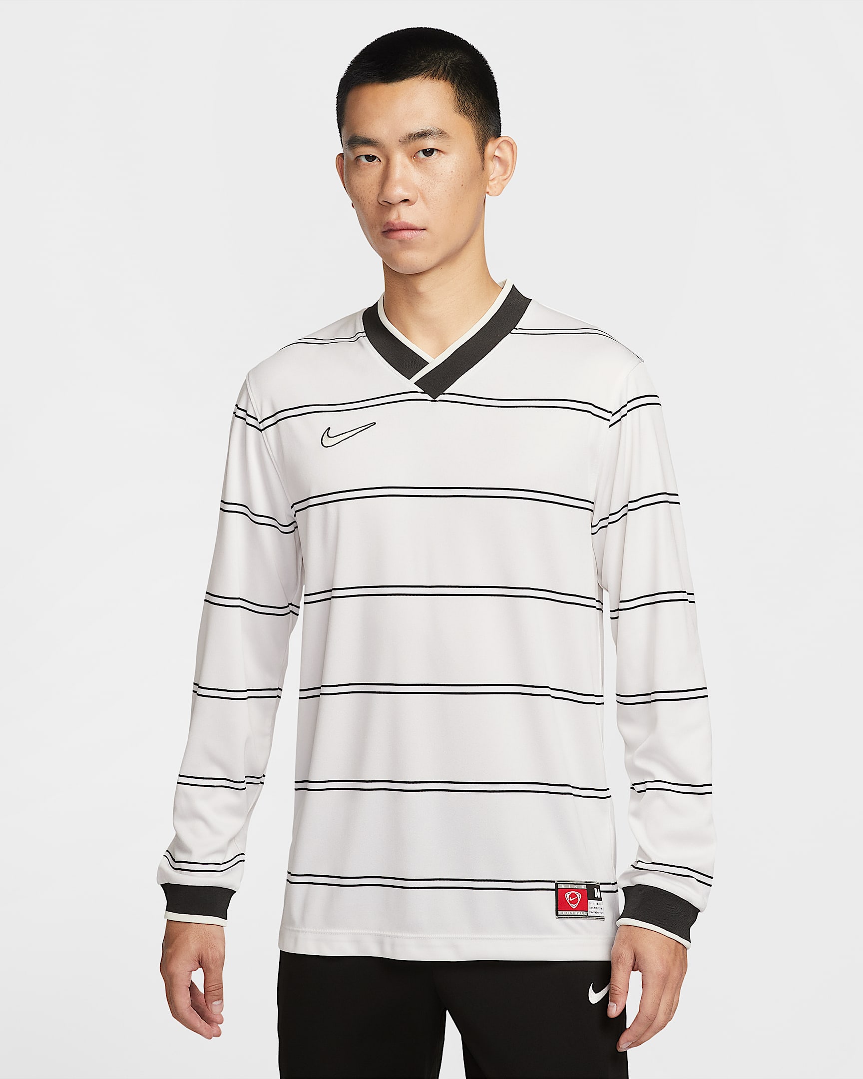 Nike Energy Dri-FIT 男子速干长袖足球上衣 - 山峰白/灰黑/山峰白/山峰白