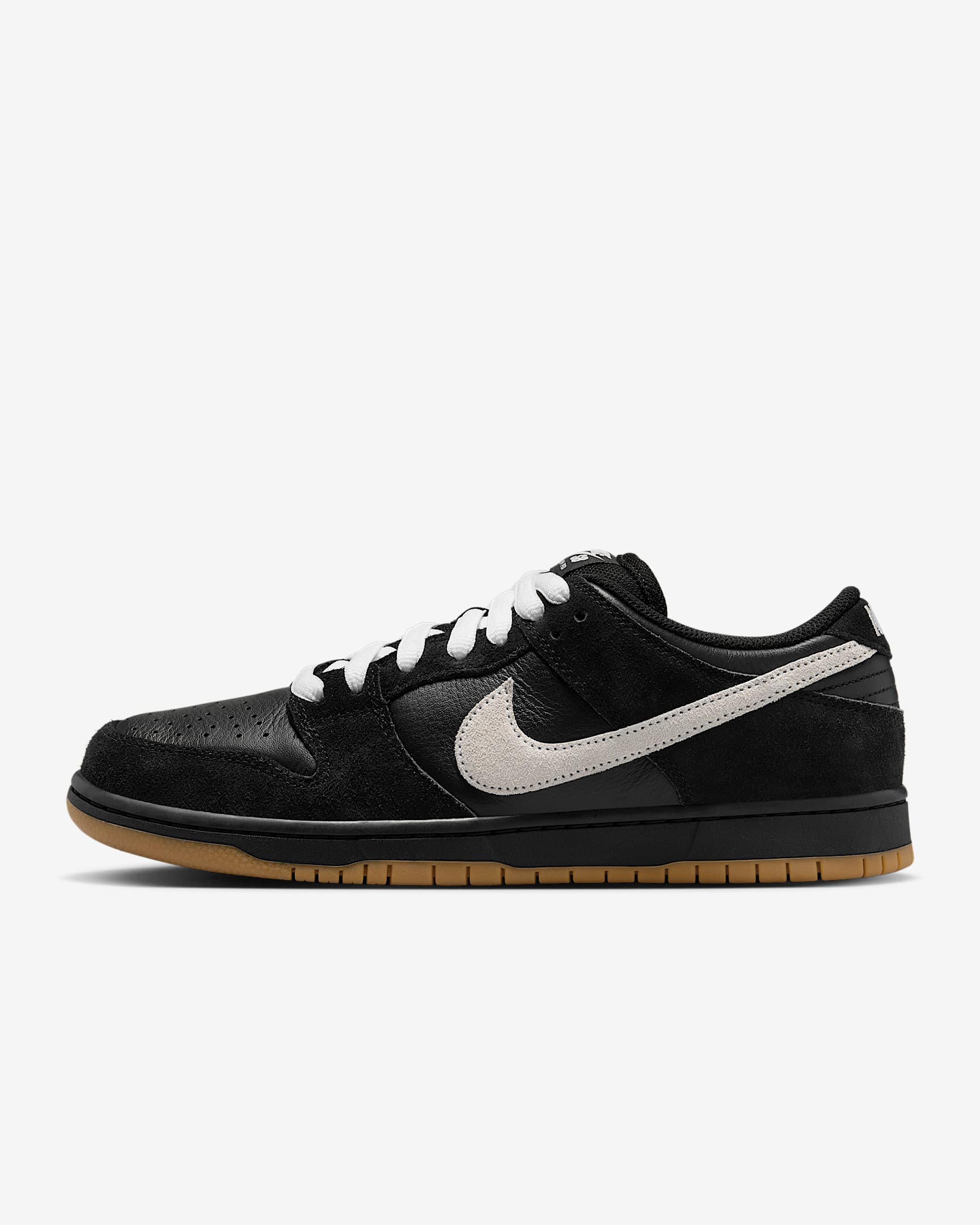Nike SB Dunk Low Pro 男/女滑板鞋 - 黑/黑/橡皮浅褐/白色