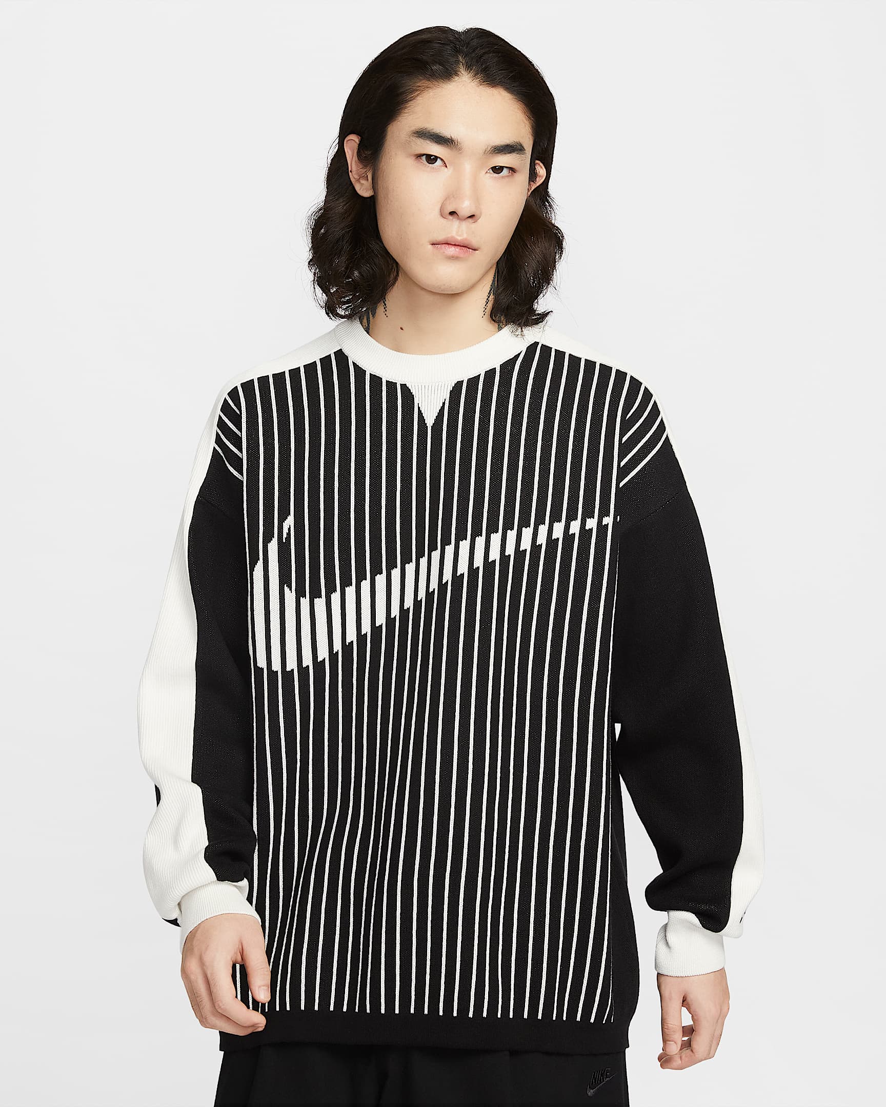 Nike Sportswear Club 男子针织毛衣 - 黑/帆白