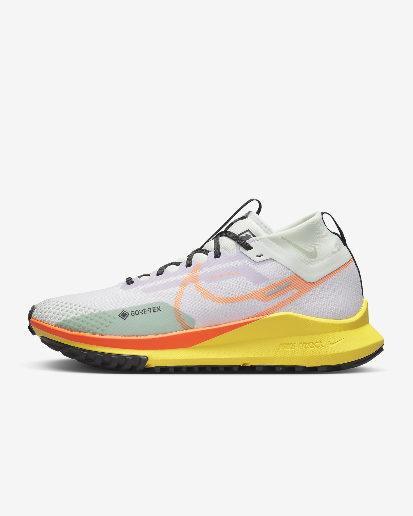Nike Pegasus Trail 4 GORE-TEX 耐克飞马户外男子防水越野跑步鞋 - 微葡萄紫/微绿/冲击黄/荷兰橙