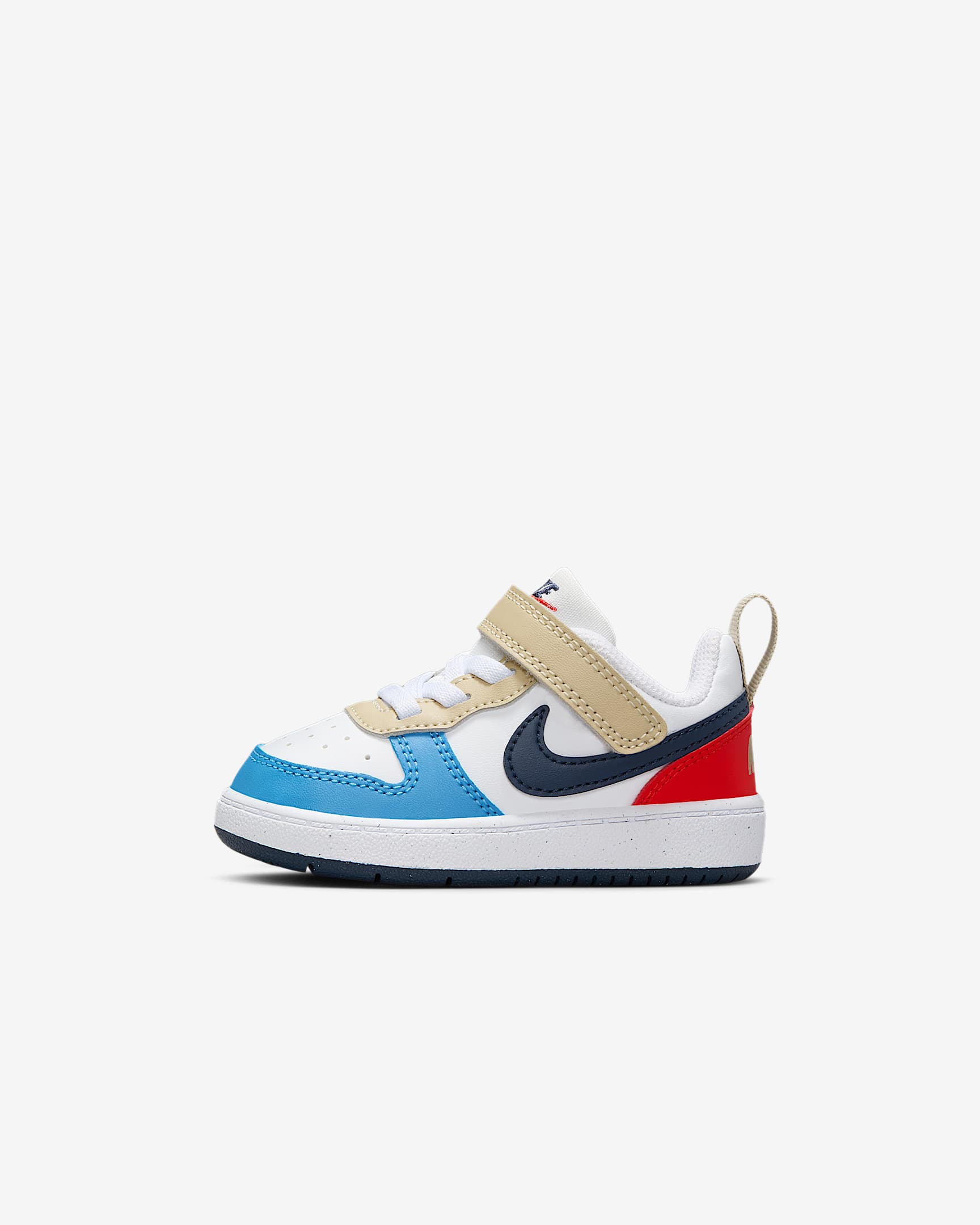 Nike Court Borough Low Recraft 耐克酷菠萝婴童运动鞋 - 白色/浅深红/张扬蓝/闪电蓝