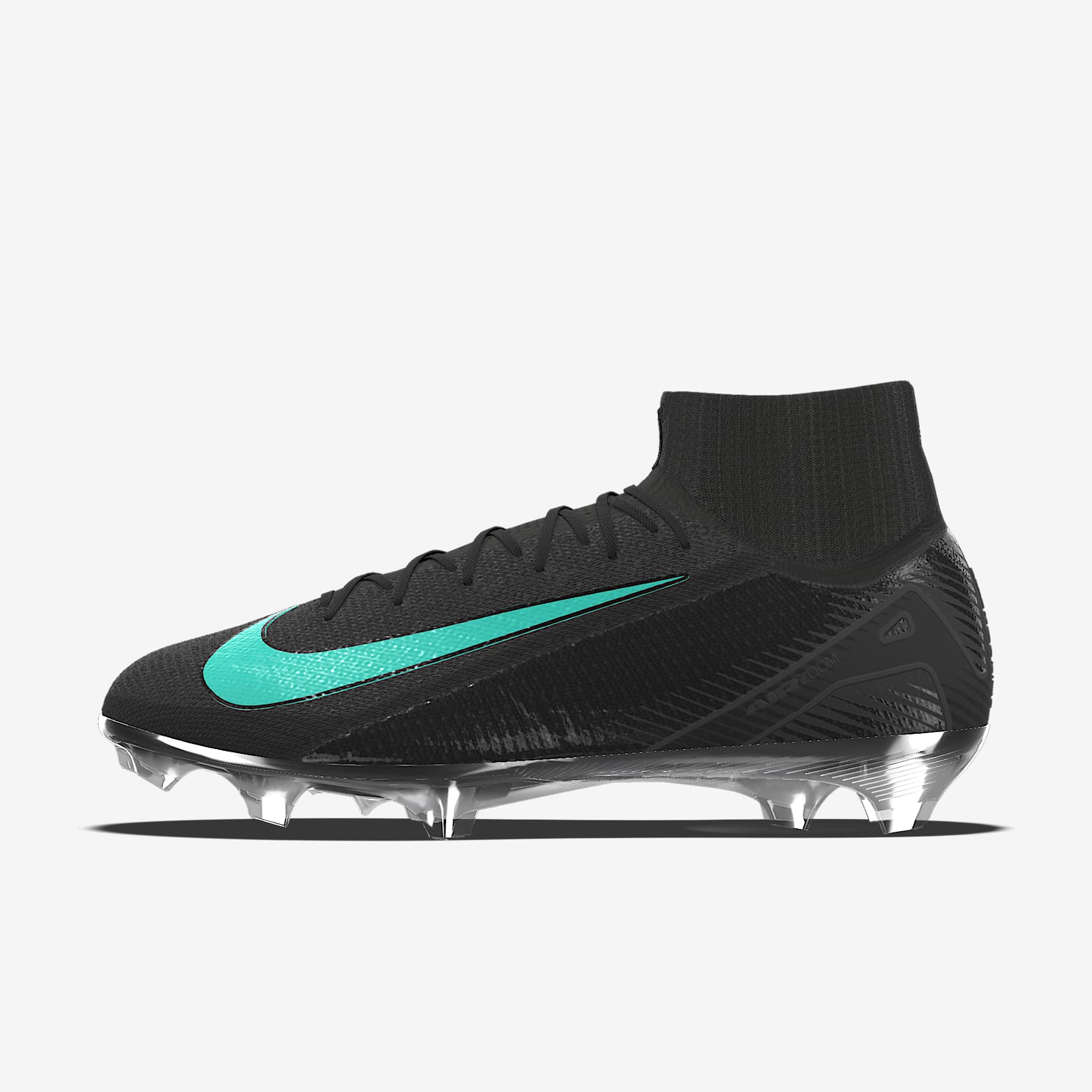 Nike Mercurial Superfly 10 Elite By You 耐克刺客系列专属定制天然硬质草地高帮足球鞋 - 黑/铁灰/黑