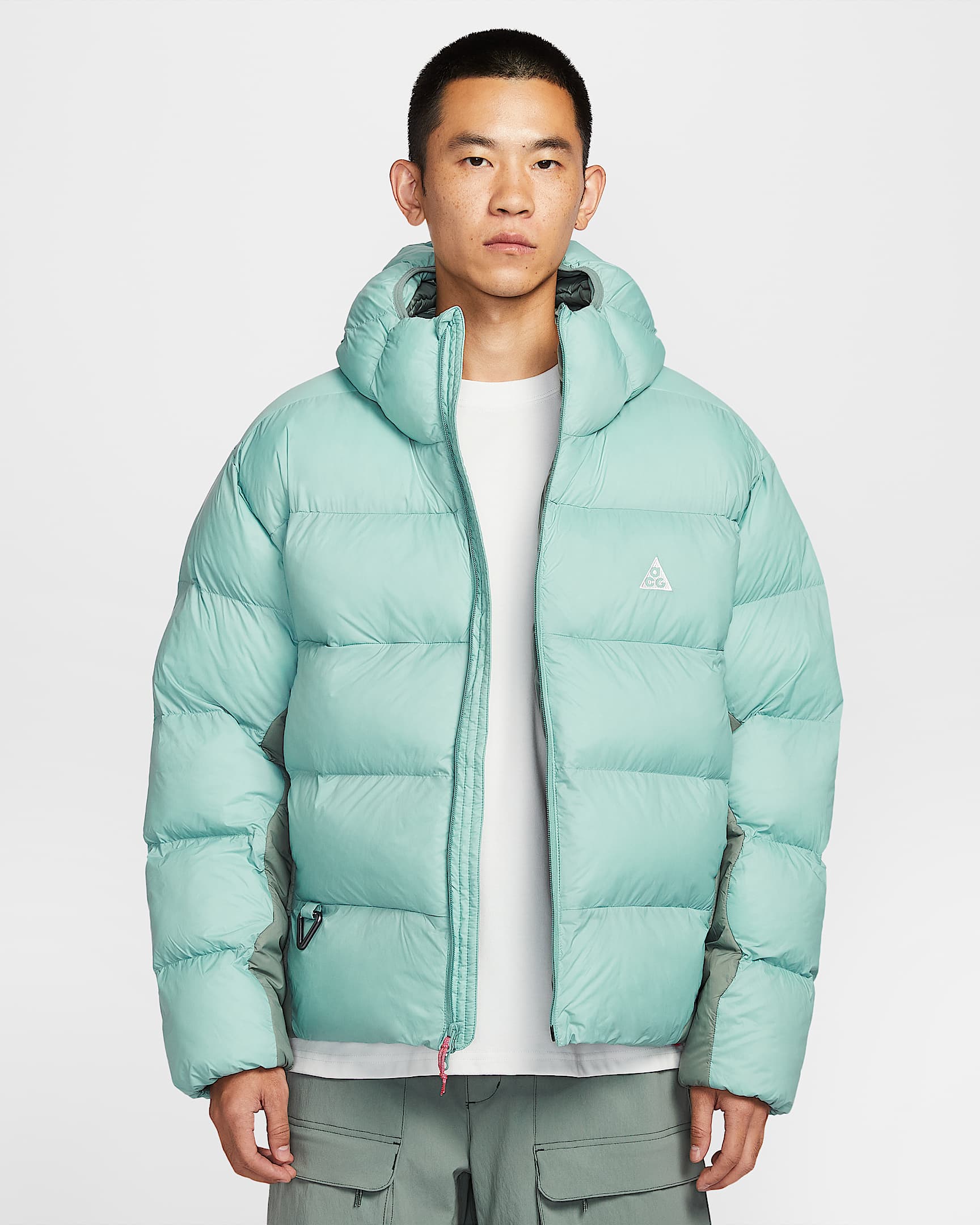 Nike ACG "Lunar Lake" Puffer PrimaLoft® Therma-FIT ADV 男子拒水宽松连帽棉服夹克 - 加农绿/泡沫薄荷绿/山峰白