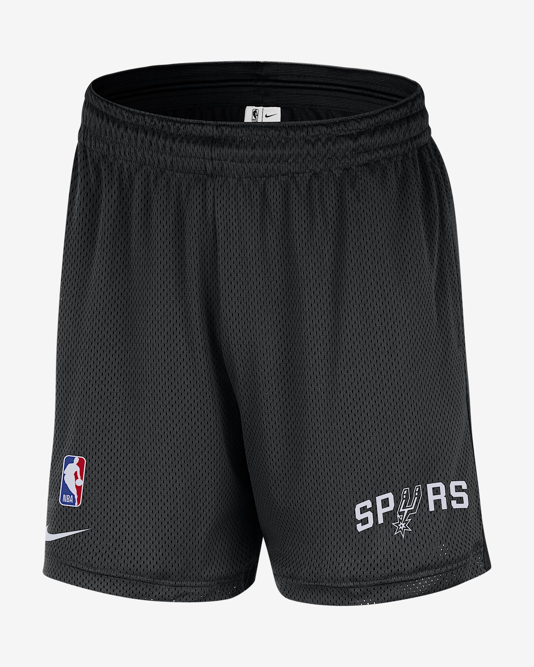 圣安东尼奥马刺队 Nike NBA 男子网眼布短裤 - 黑
