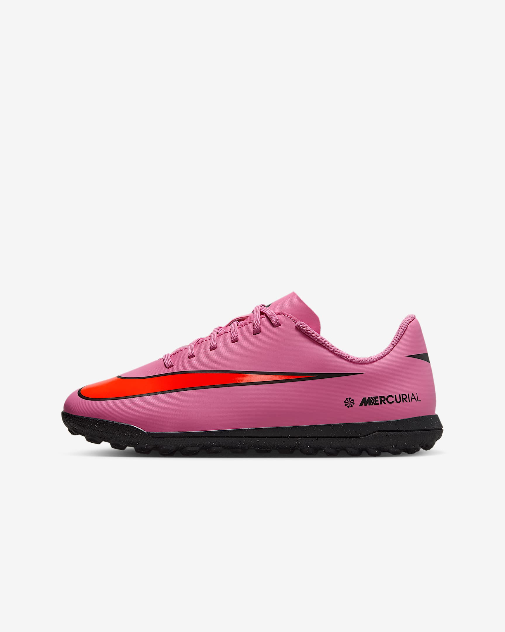 Nike Jr. Mercurial Vapor 16 Club 耐克刺客系列大童人造场地低帮足球鞋 - 神秘火烈鸟红/鲜橙红/黑