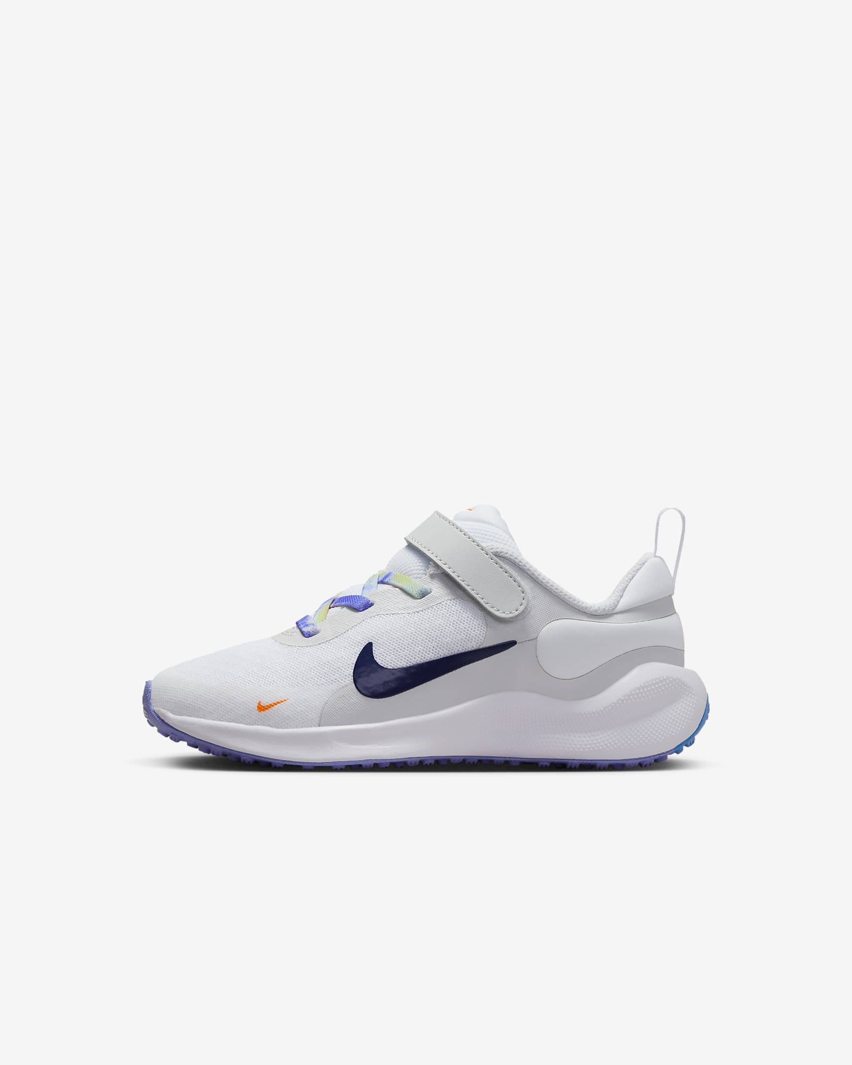 Nike Revolution 7 Next Nature SE 幼童运动鞋 - 白色/尘光子色/蒸气绿/深藏青
