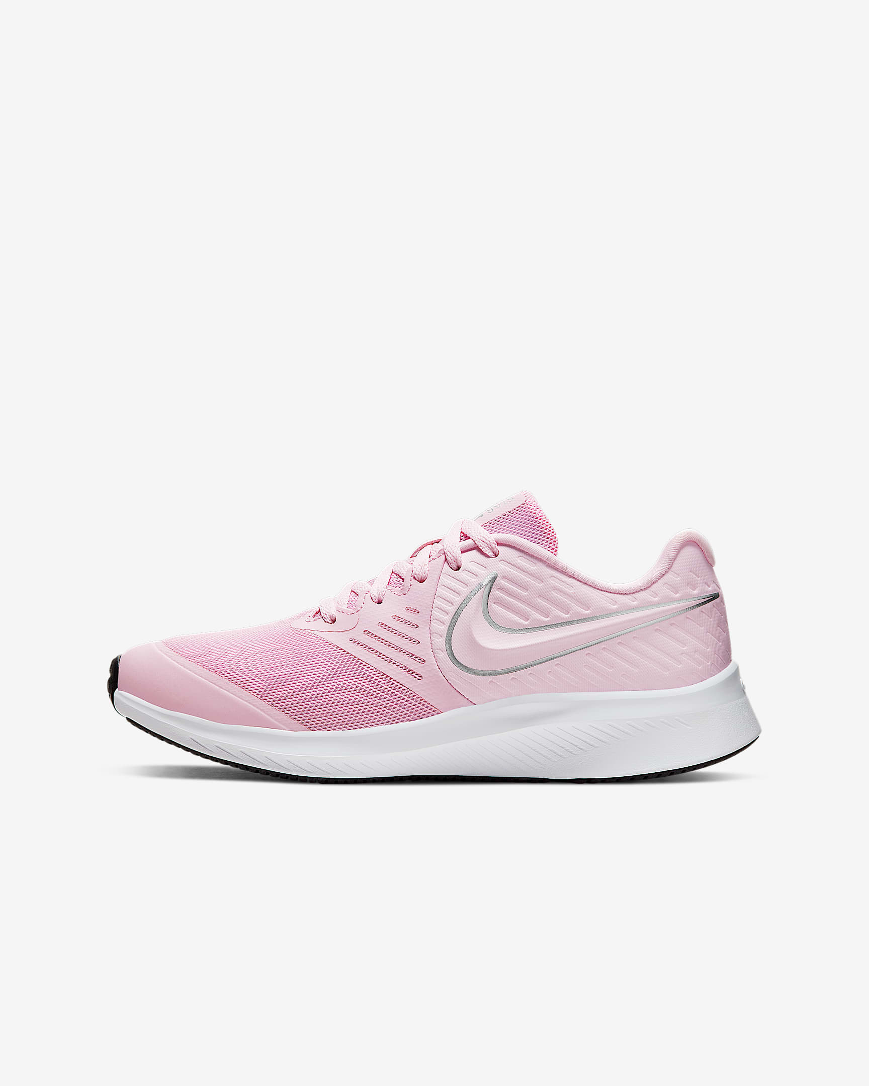 Nike Star Runner 2 (GS) 大童跑步童鞋 - 泡沫粉/荧光黄/金属银