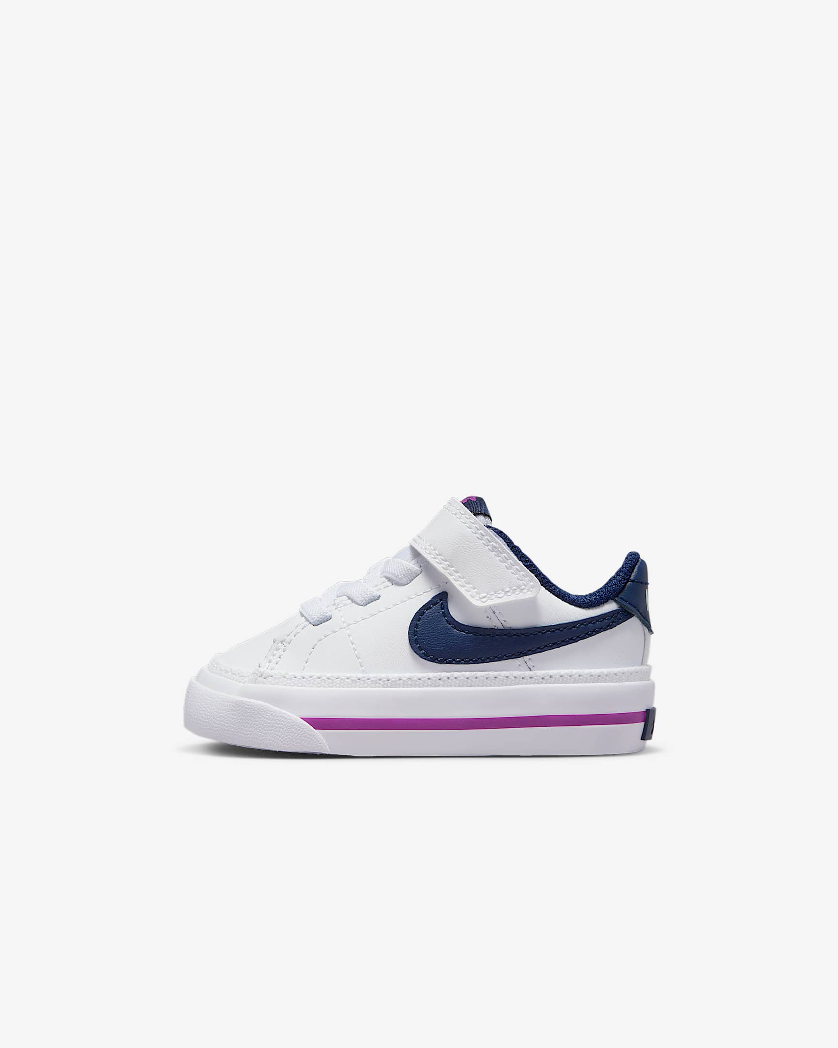 Nike Court Legacy 婴童易穿脱运动鞋板鞋 - 白色/泡沫薄荷绿/明亮紫/深藏青