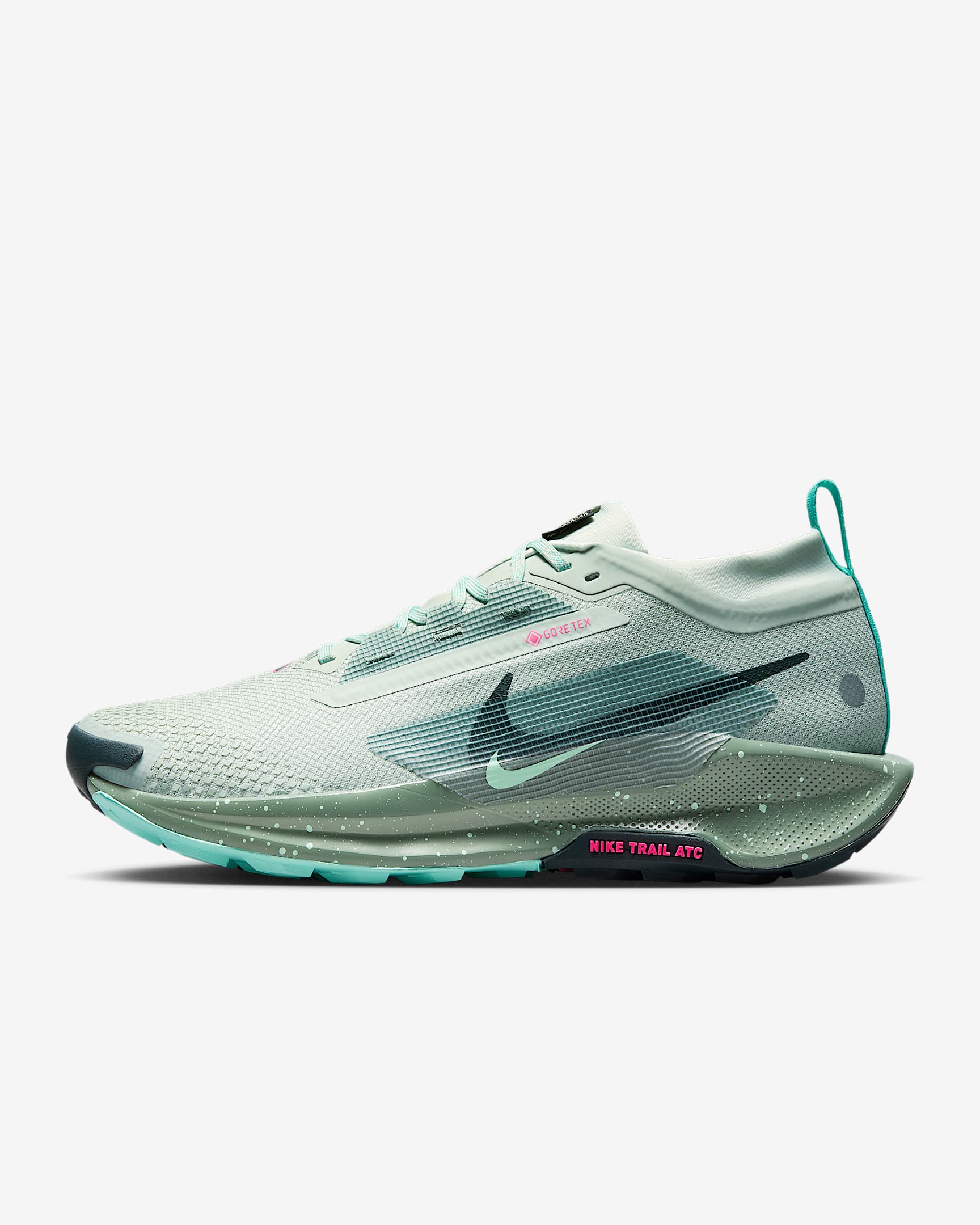 Nike Pegasus Trail 5 GORE-TEX 耐克飞马男子防水越野跑步鞋 - 浅银/土绿/泡沫薄荷绿/海藻绿