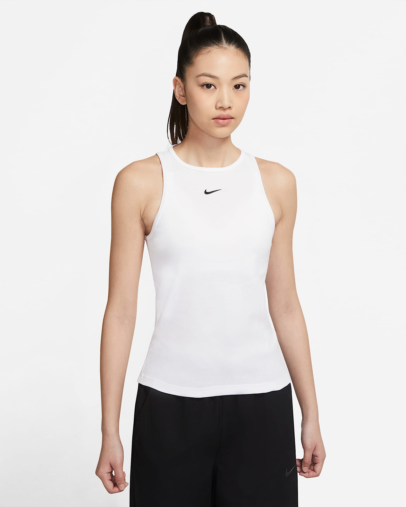 Nike Sportswear Essential 女子背心 - 白色/黑