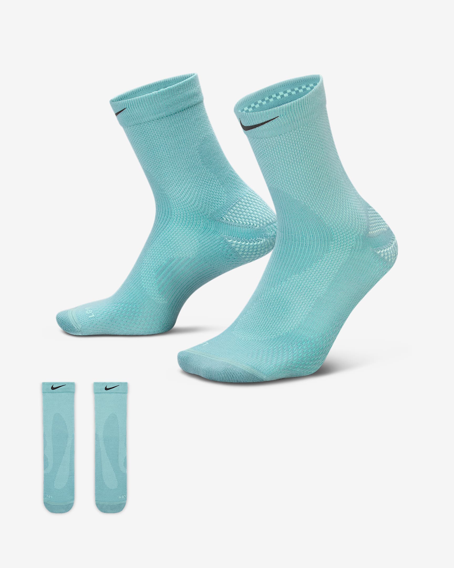 Nike Running Micro Crew 速干运动短袜(1 双) - 加农绿/泡沫薄荷绿/亮黄