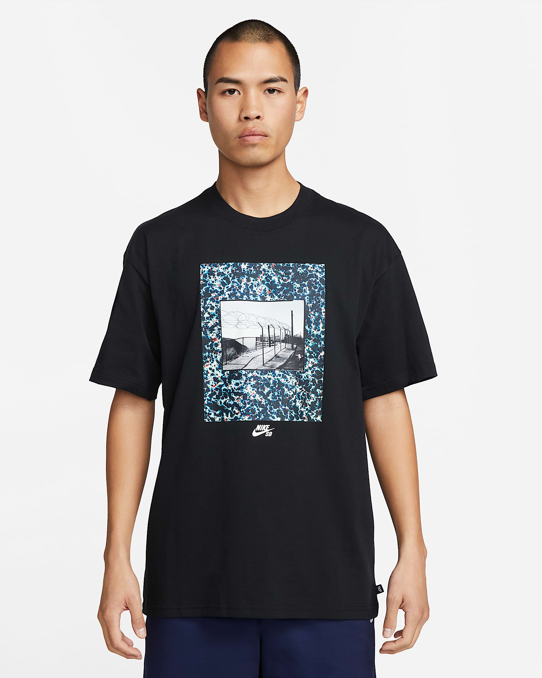Nike SB 男子滑板T恤 - 黑