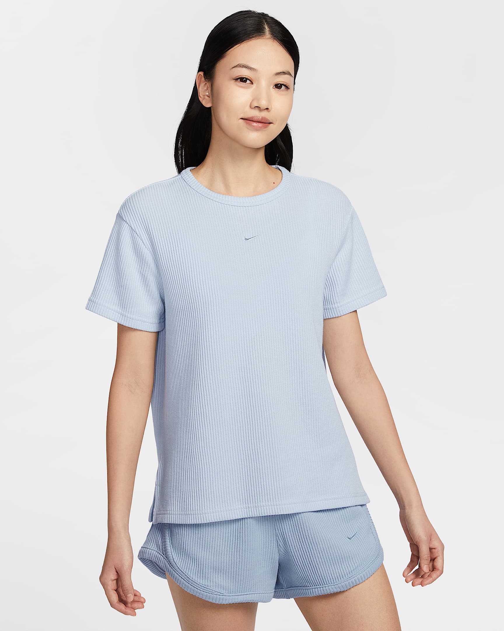 Nike Sportswear Chill Waffle 女子宽松短袖上衣 - 紫蓝/紫蓝