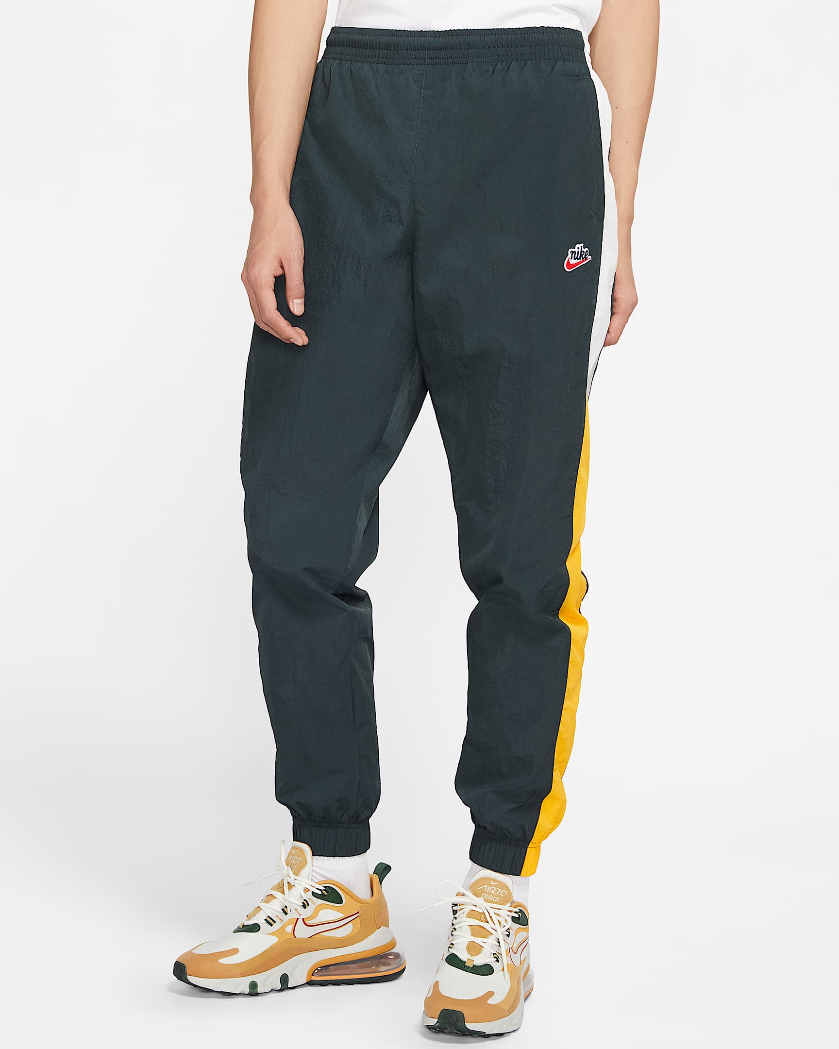 Nike Sportswear Windrunner 男子梭织长裤 - 海藻绿/大学金/山峰白