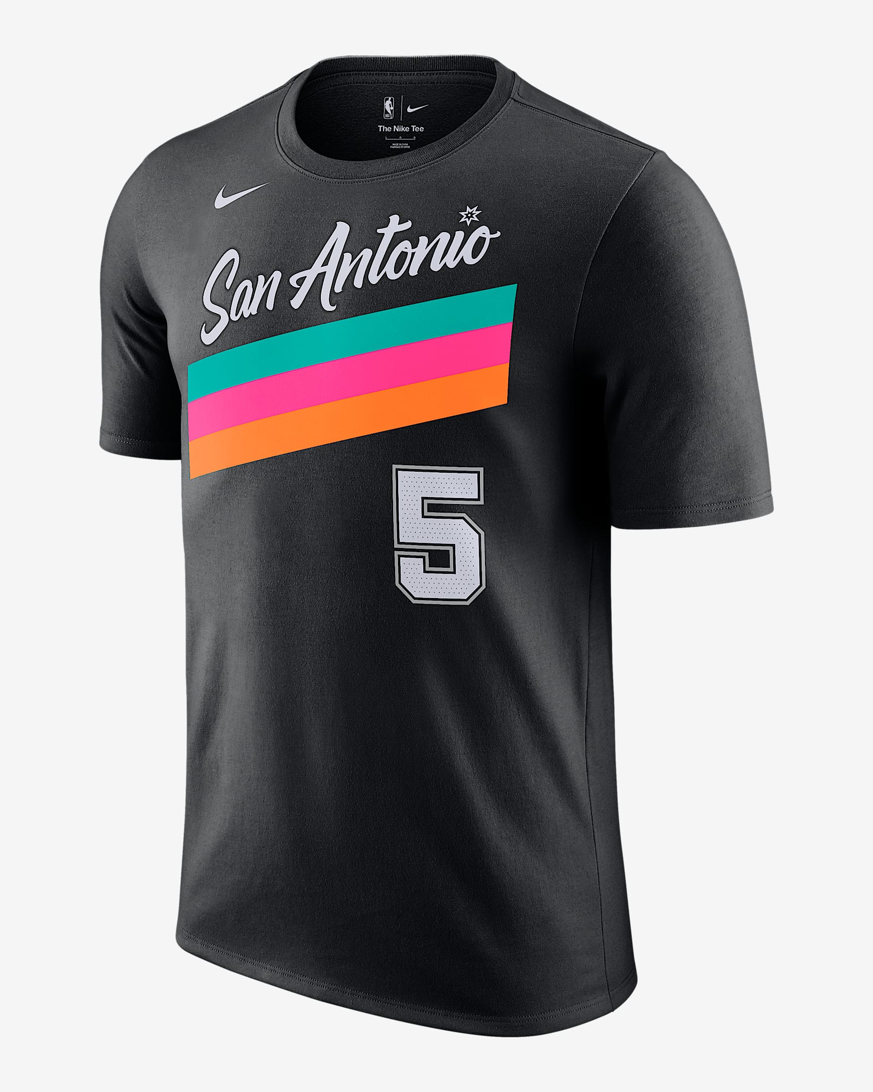 圣安东尼奥马刺队 Essentials City Edition Nike NBA 男子短袖T恤 - 黑