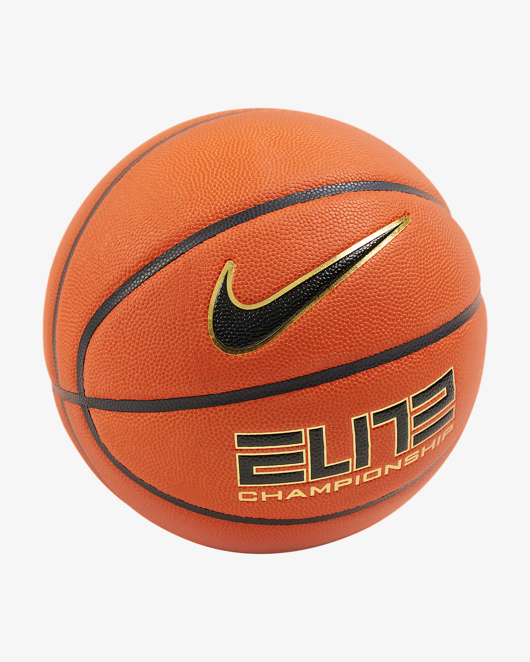 Nike Elite Championship 8P 篮球 - 琥珀庭黄/黑/金属色/黑