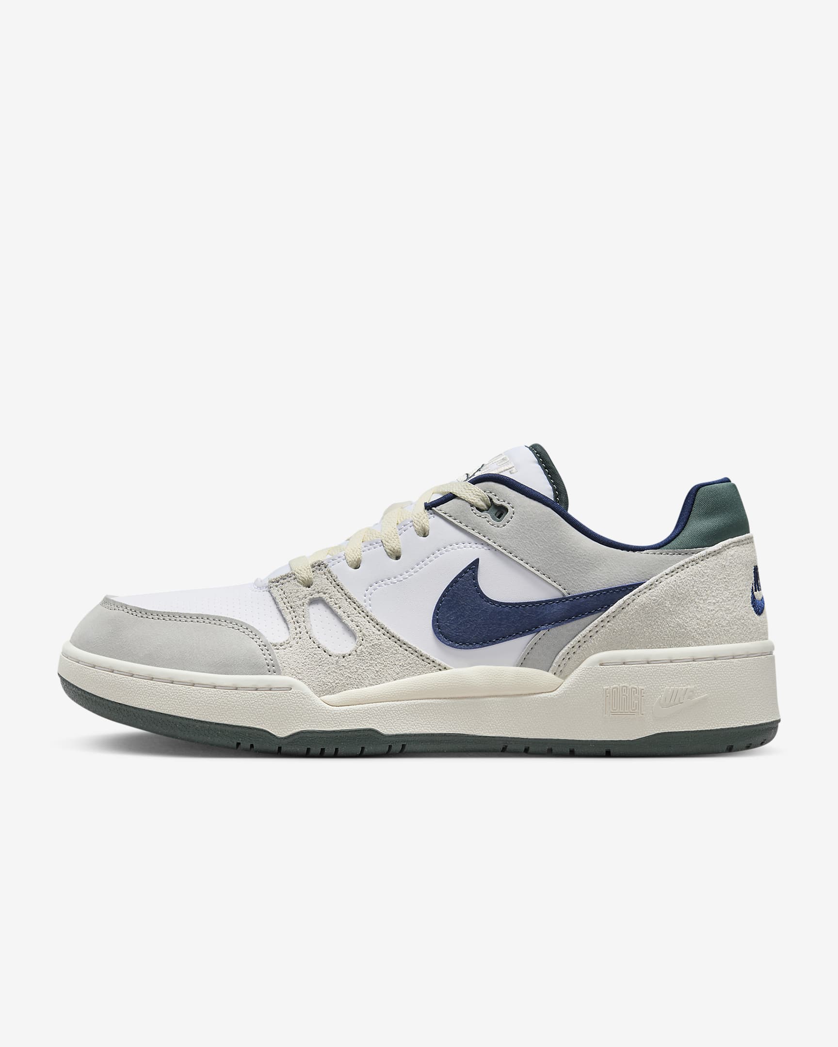 Nike Full Force Low 男子运动鞋 - 白色/浅铁矿石灰/浅骨色/深藏青