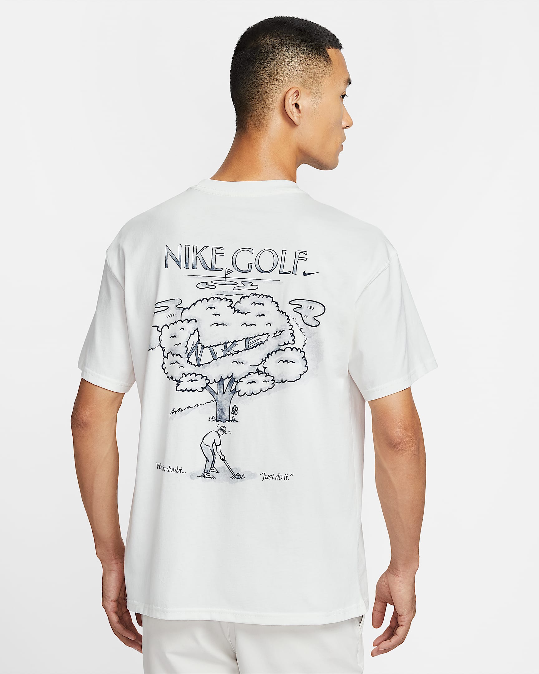 Nike 男子高尔夫T恤 - 帆白/黑曜石色
