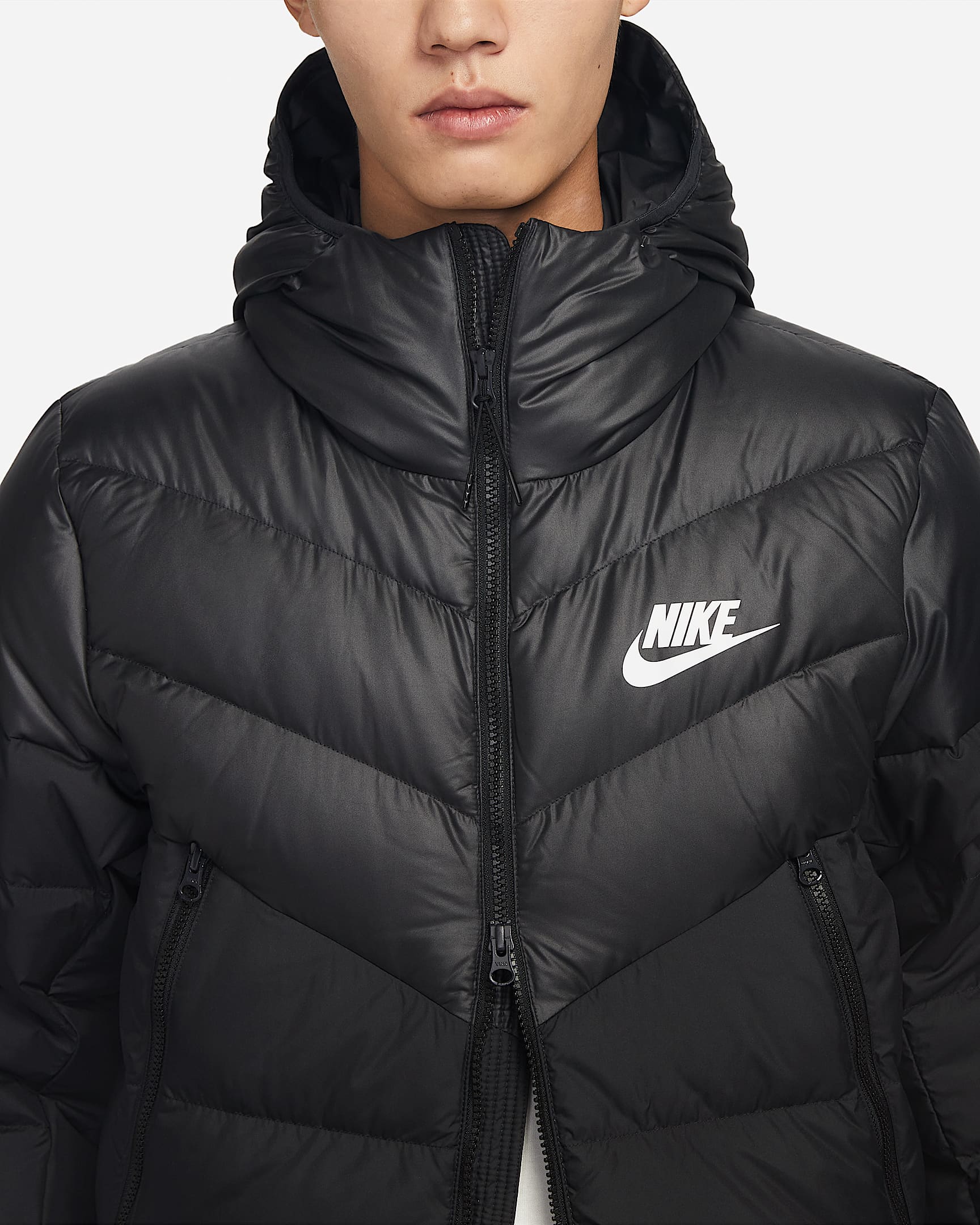Nike Sportswear Windrunner 男子羽绒夹克 - 黑/黑/黑/白色