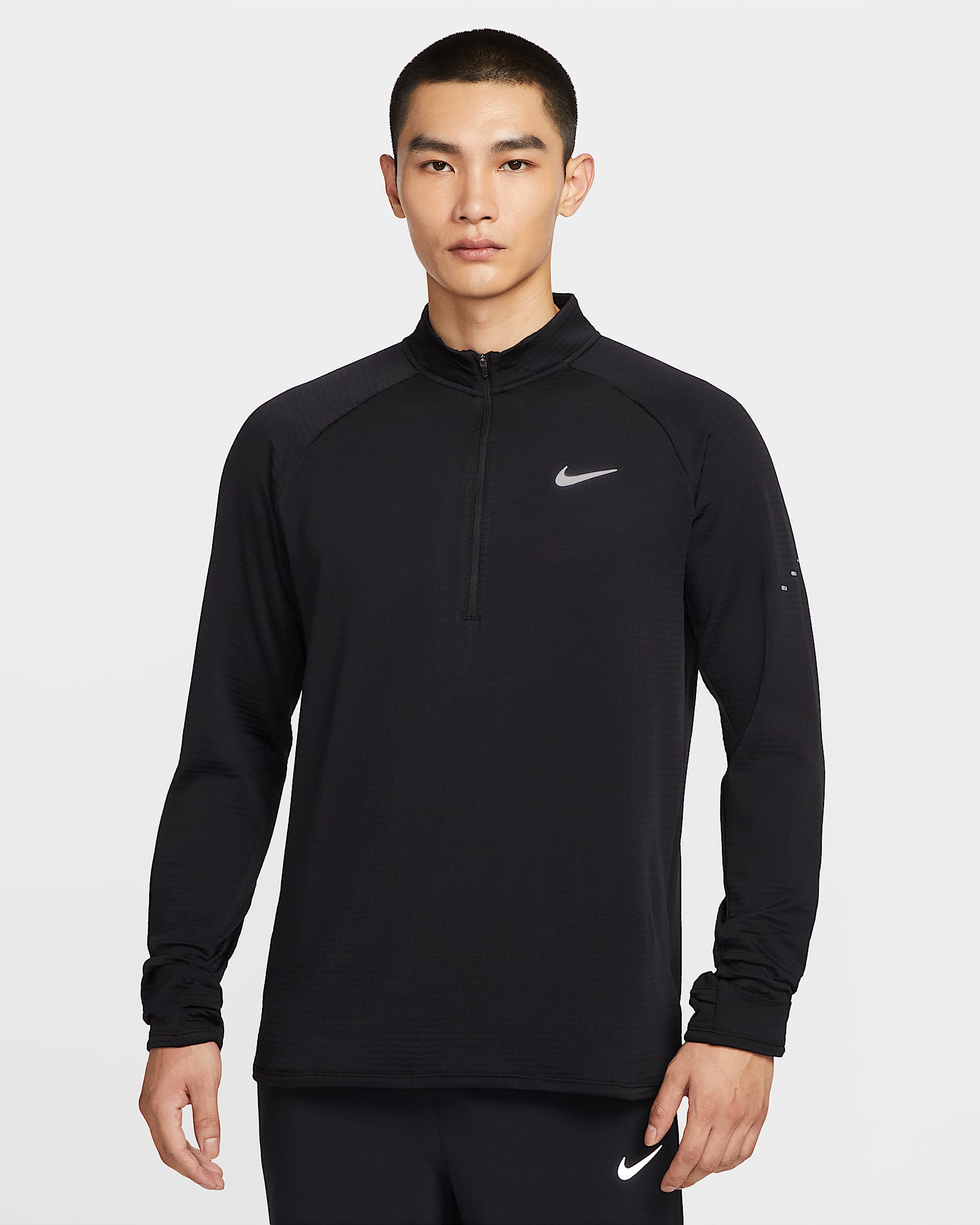 Nike Stride Therma-FIT Repel 男子拒水冬季款加绒跑步上衣 - 黑