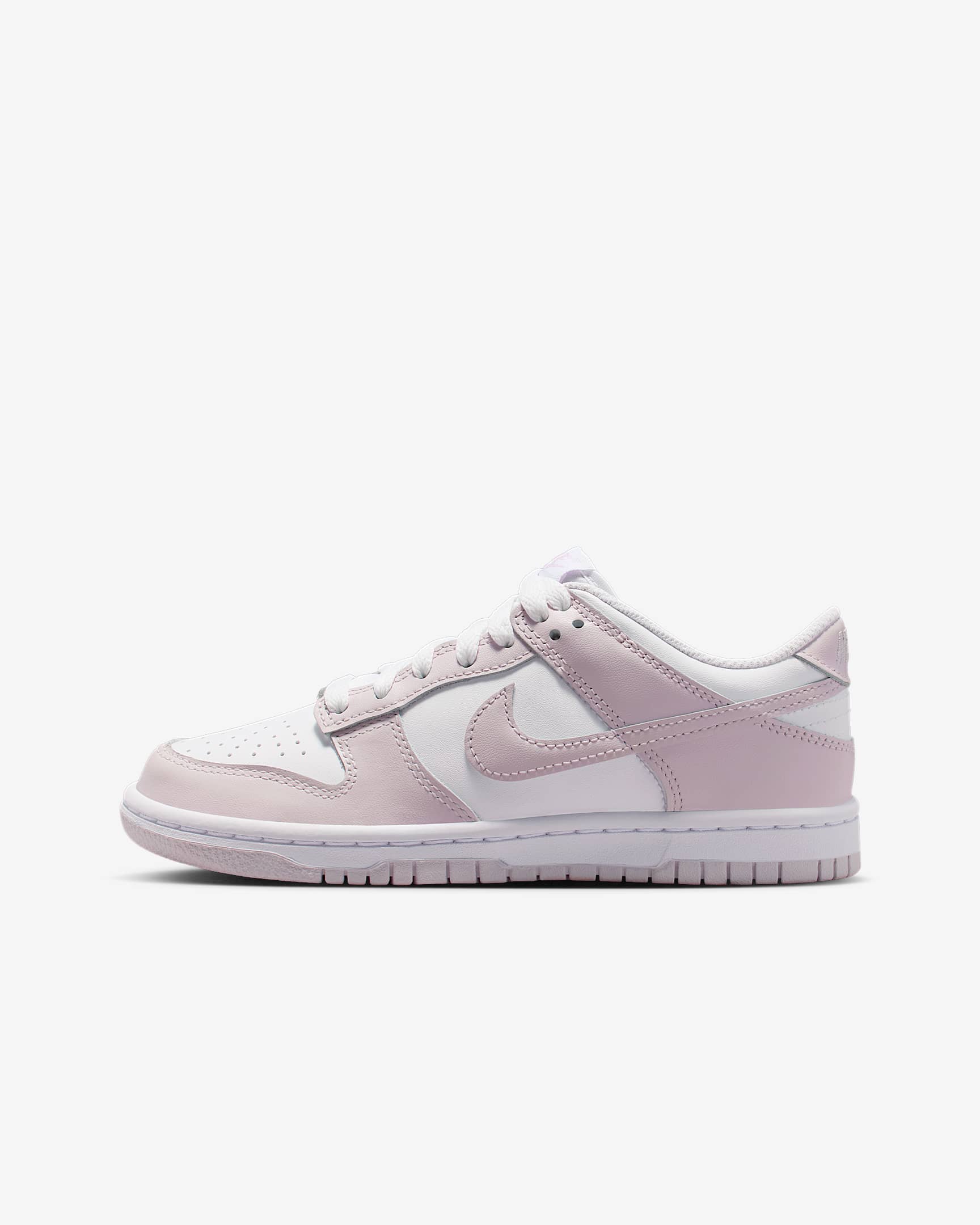 Nike Dunk Low 大童运动鞋板鞋 - 白色/浅紫罗兰/浅紫罗兰