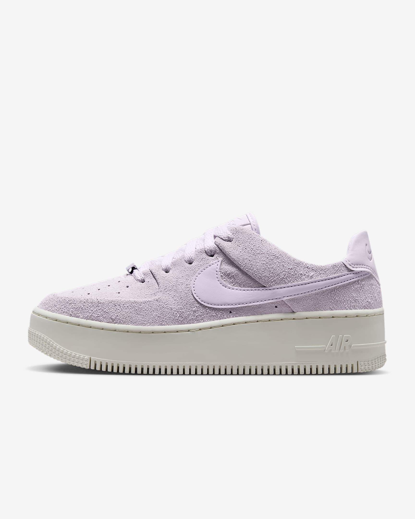 Nike Air Force 1 Sage Low 女子空军一号运动厚底鞋 - 微葡萄紫/帆白/微葡萄紫