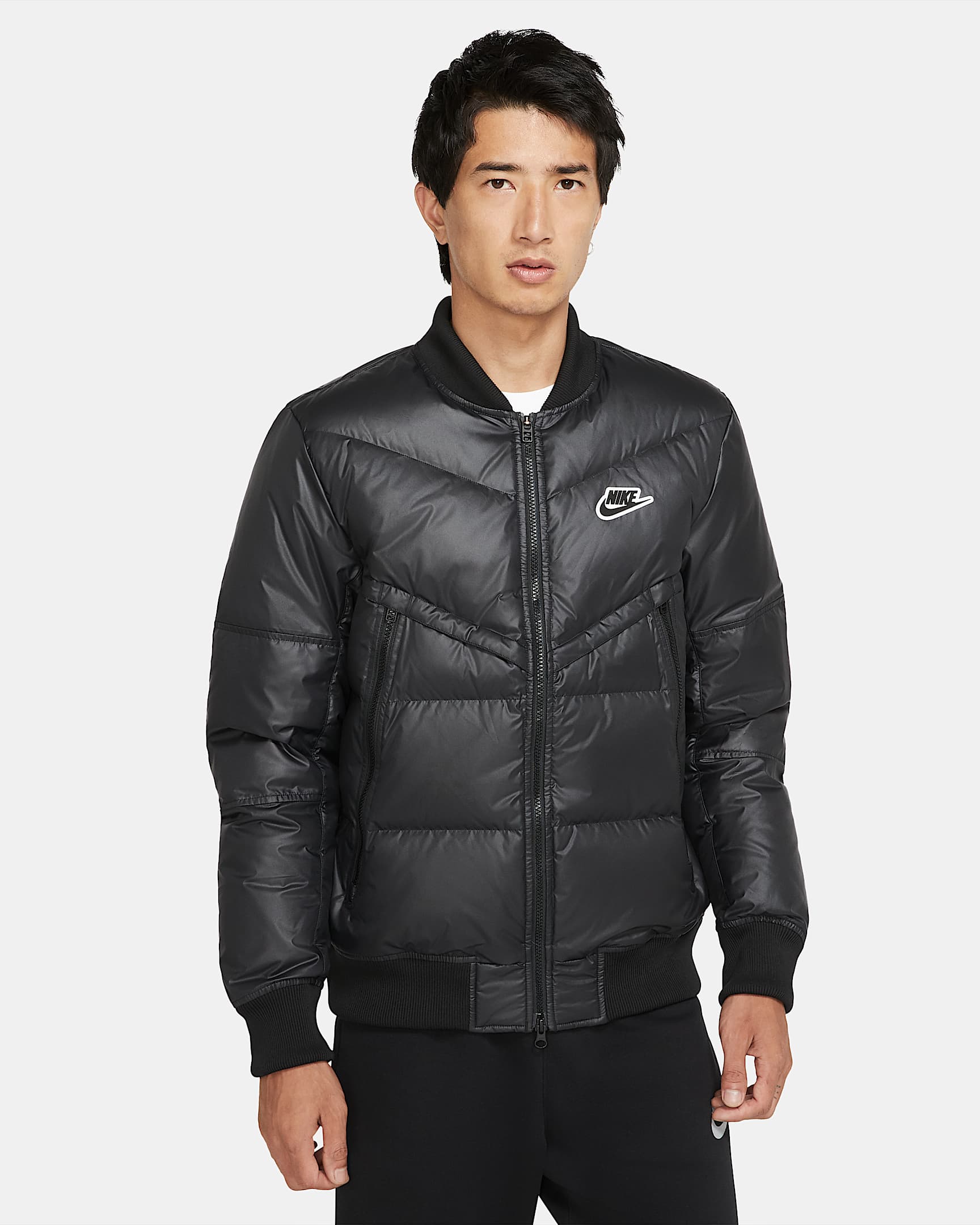 Nike Sportswear Down-Fill Windrunner 男子运动夹克 - 黑/黑/黑/黑