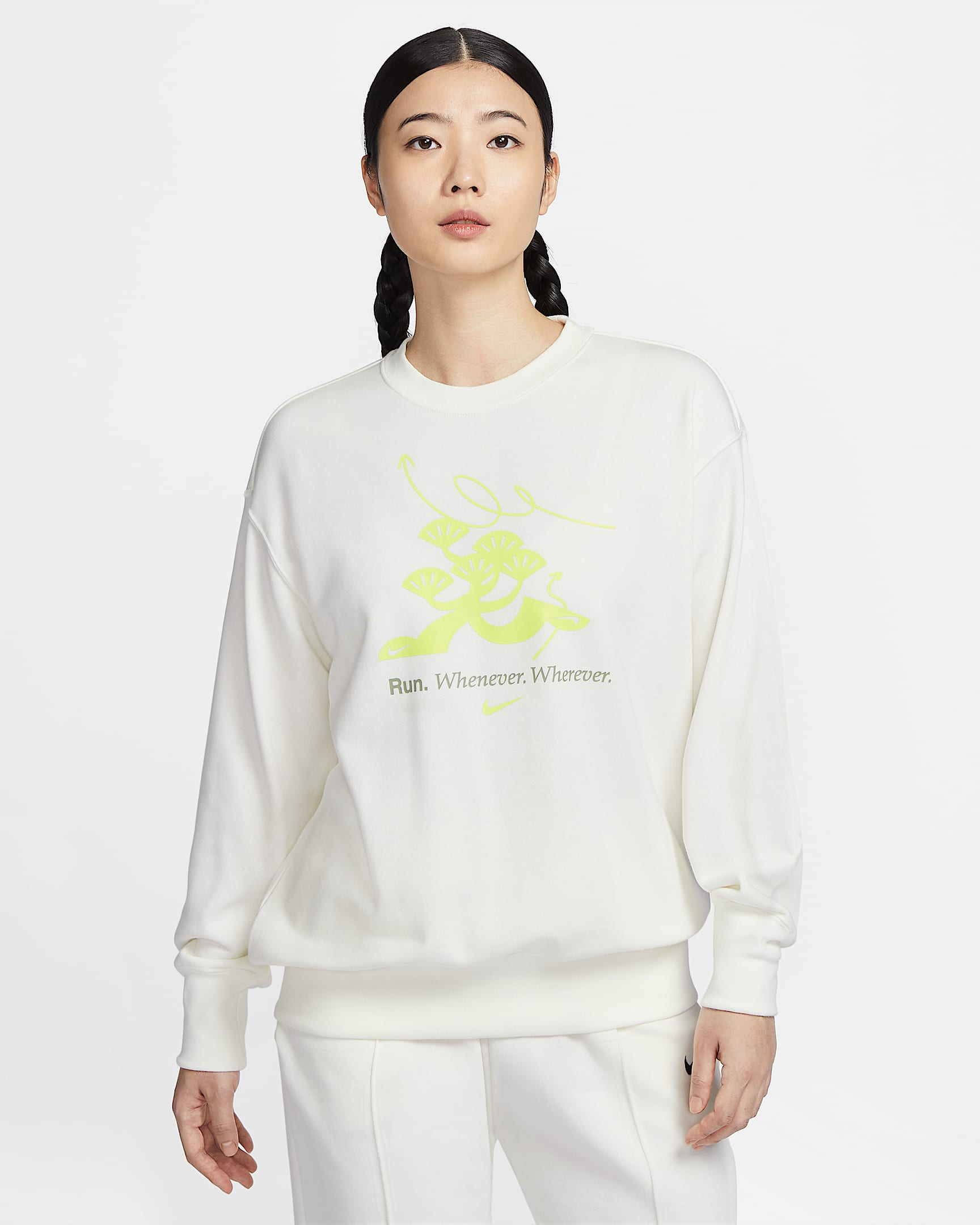 Nike Sportswear Phoenix Fleece 女子 Oversize 风圆领运动衫 - 帆白