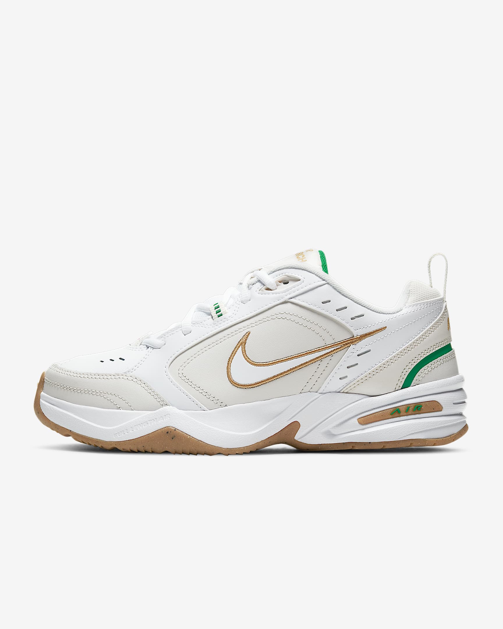 Nike Air Monarch IV 复古训练鞋老爹鞋 - 白色/幻影灰白/幸运绿/金属色