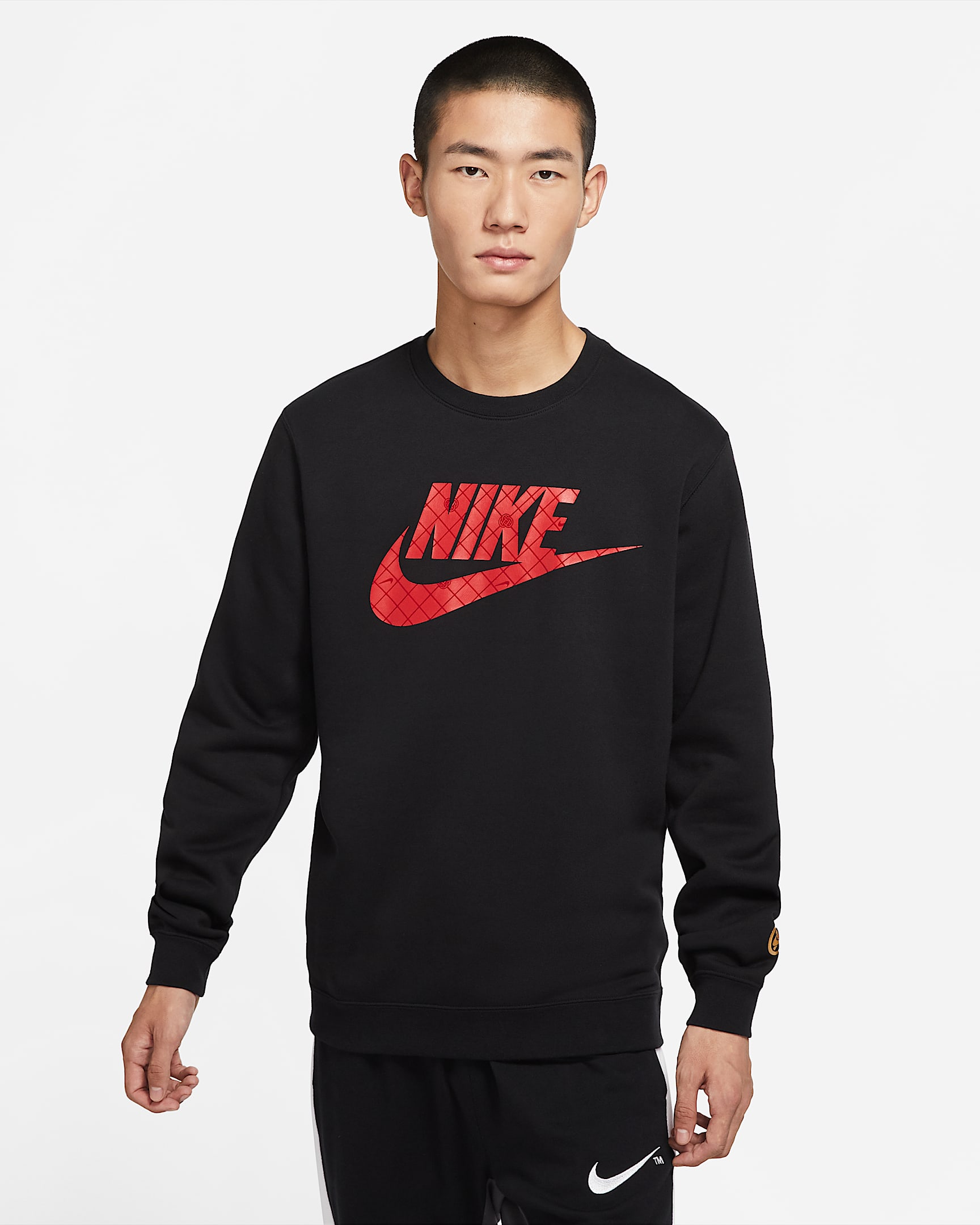 Nike Sportswear 男子起绒运动衫 - 黑