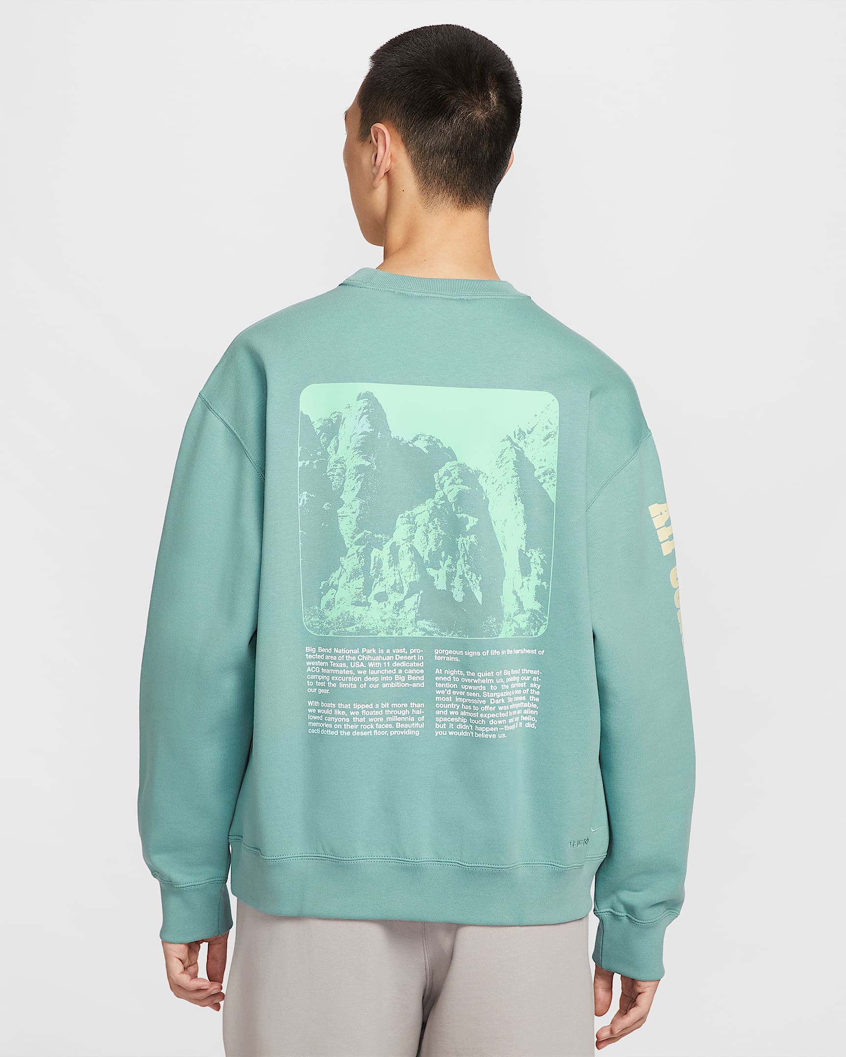 Nike ACG "Tuff Fleece" 男子加绒圆领上衣 - 大炮灰