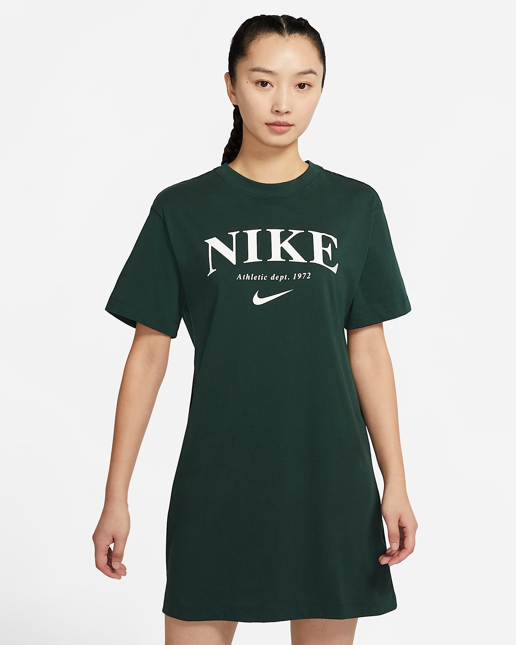 Nike Sportswear Essential 女子连衣裙 - 专业绿/白色