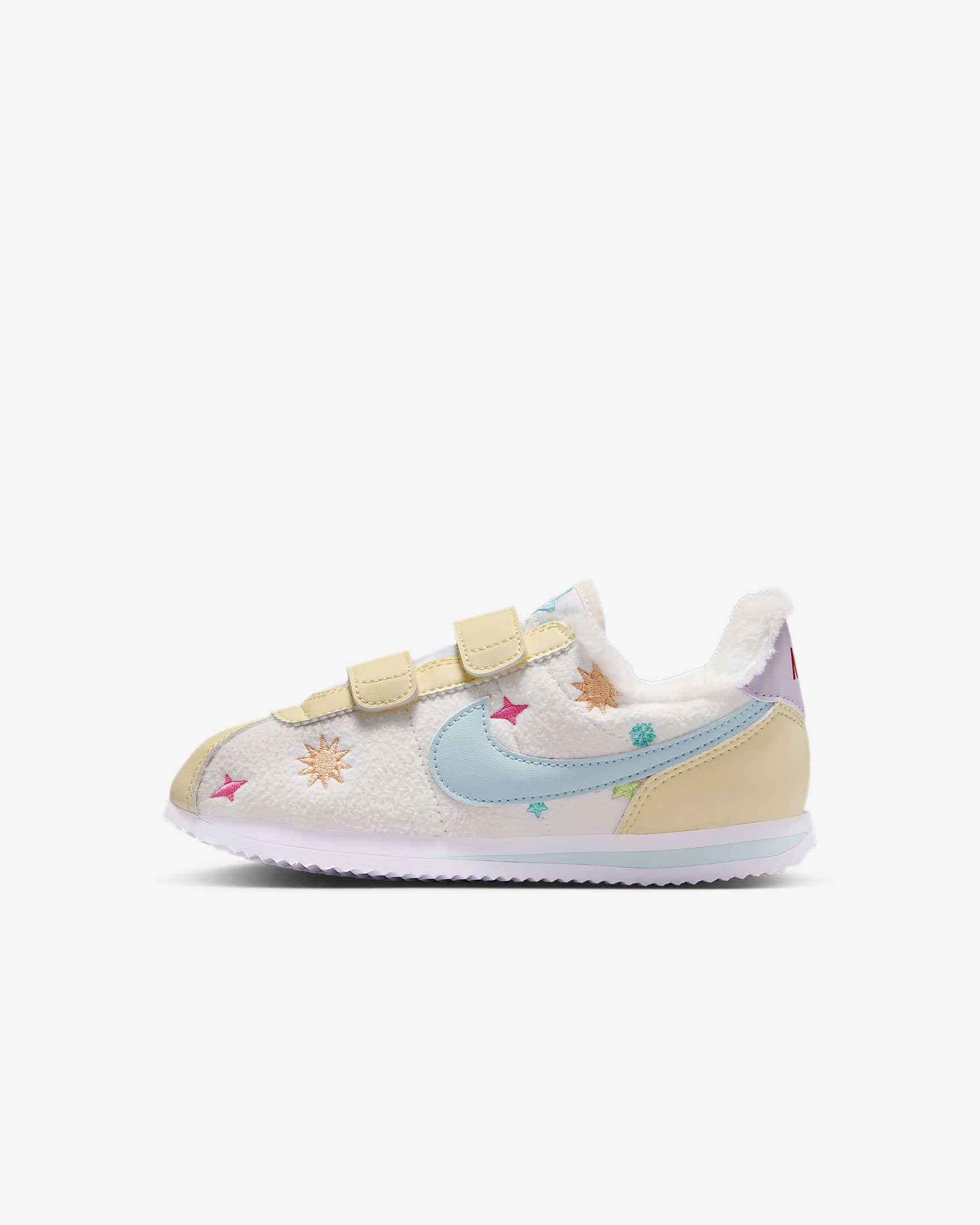 Nike Cortez Basic SL 幼童运动鞋 - 帆白/白色/粉紫/冰川蓝