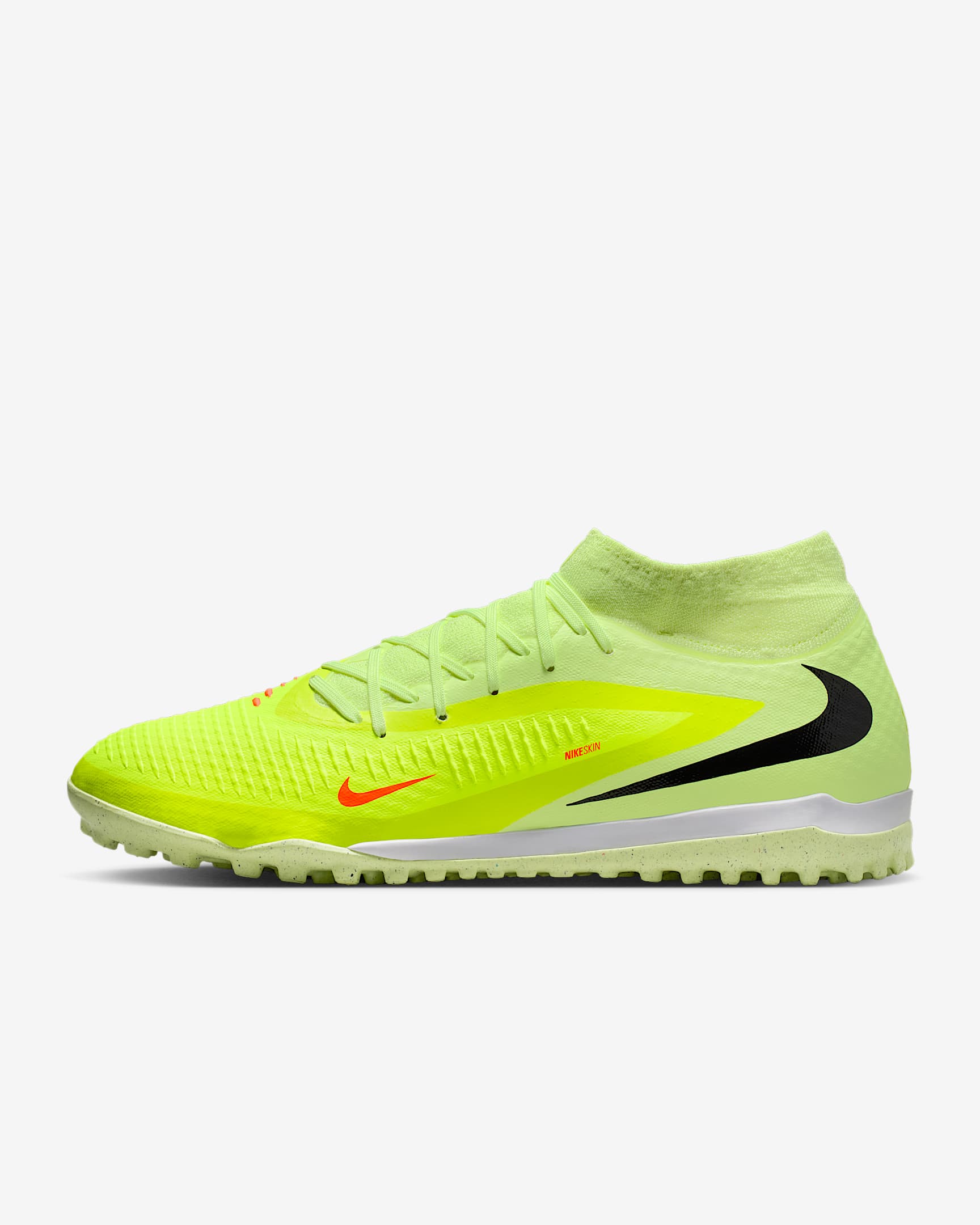Nike Phantom 6 High Academy 耐克暗煞系列男/女 TF 人造场地高帮足球鞋 - 橙红/活力绿黄/黑
