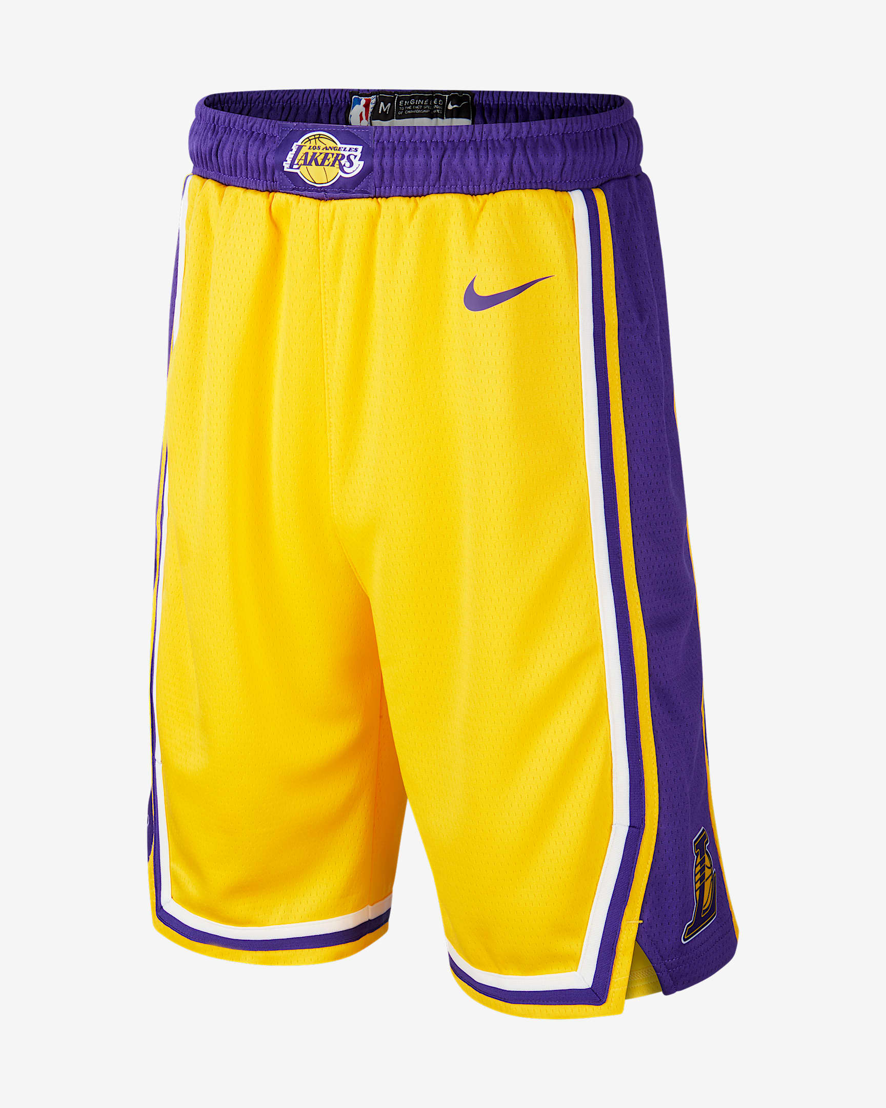 洛杉矶湖人队 Icon Edition Swingman Nike NBA 大童(男孩)短裤 - 黄色/阿马里洛黄/白色/白色