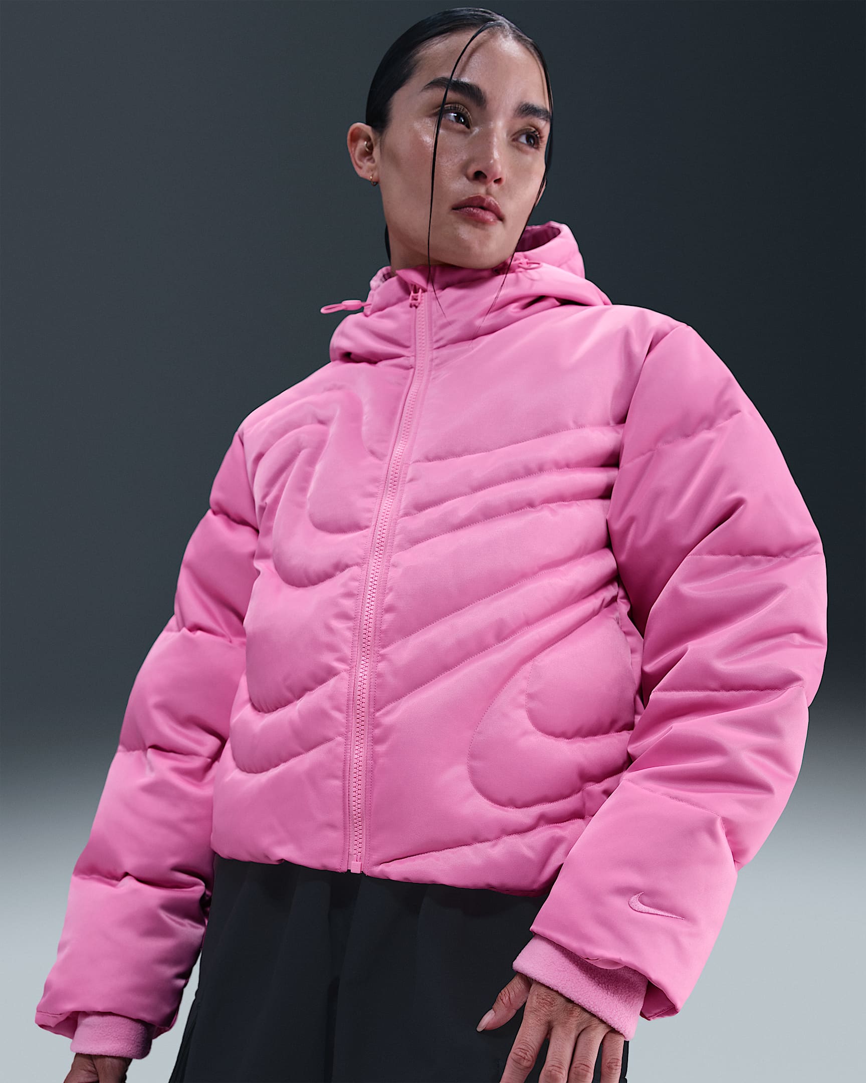 Nike Sportswear Swoosh Series Therma-FIT 女子 Oversize 风羽绒夹克 - 魅力粉/魅力粉