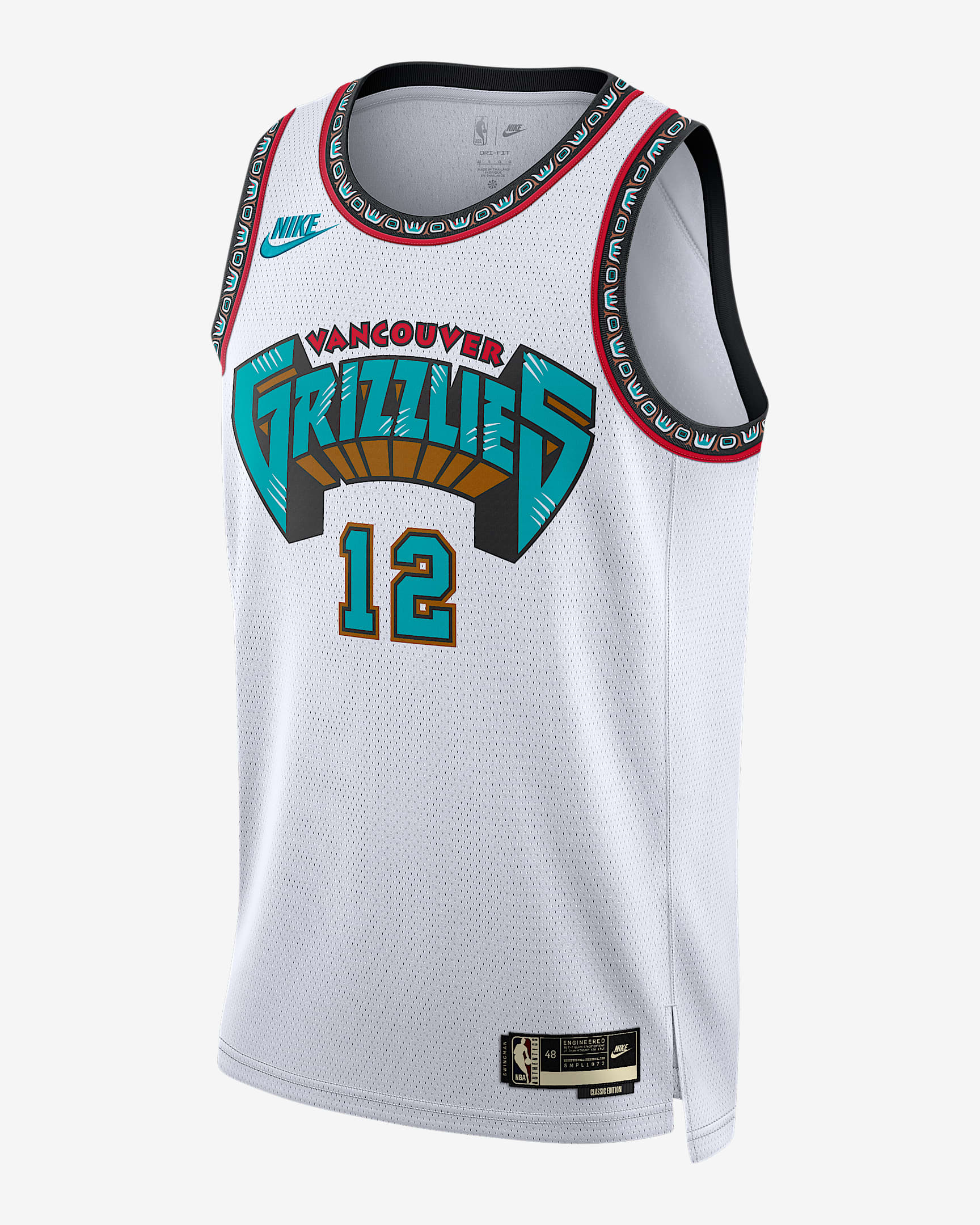 2024/25 赛季孟菲斯灰熊队贾·莫兰特 (Ja Morant) Hardwood Classics Nike Dri-FIT NBA Swingman Jersey 男子速干球衣 - 白色