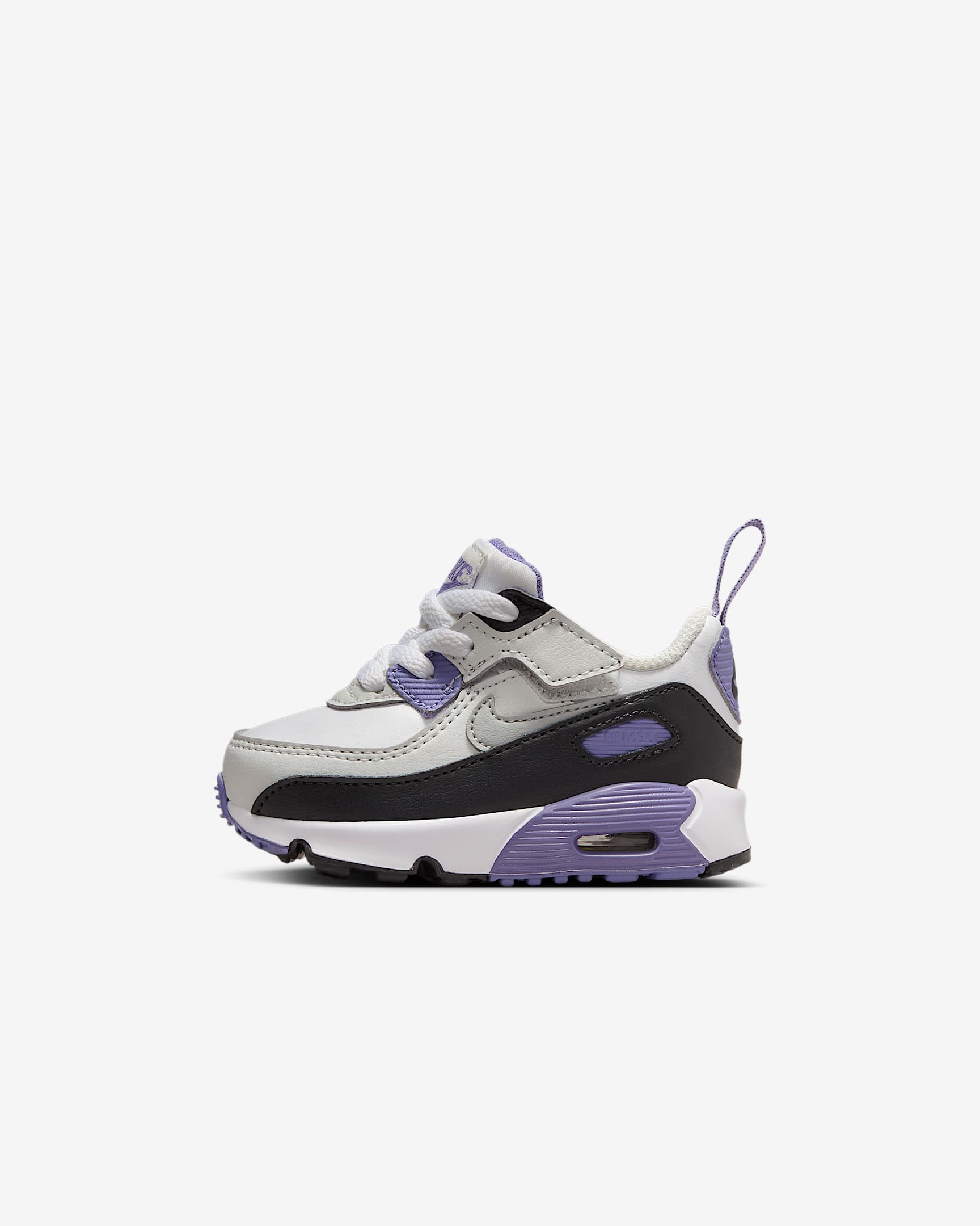 Nike Air Max 90 EasyOn 婴童运动鞋 - 白色/暗紫/尘光子色/浅烟灰