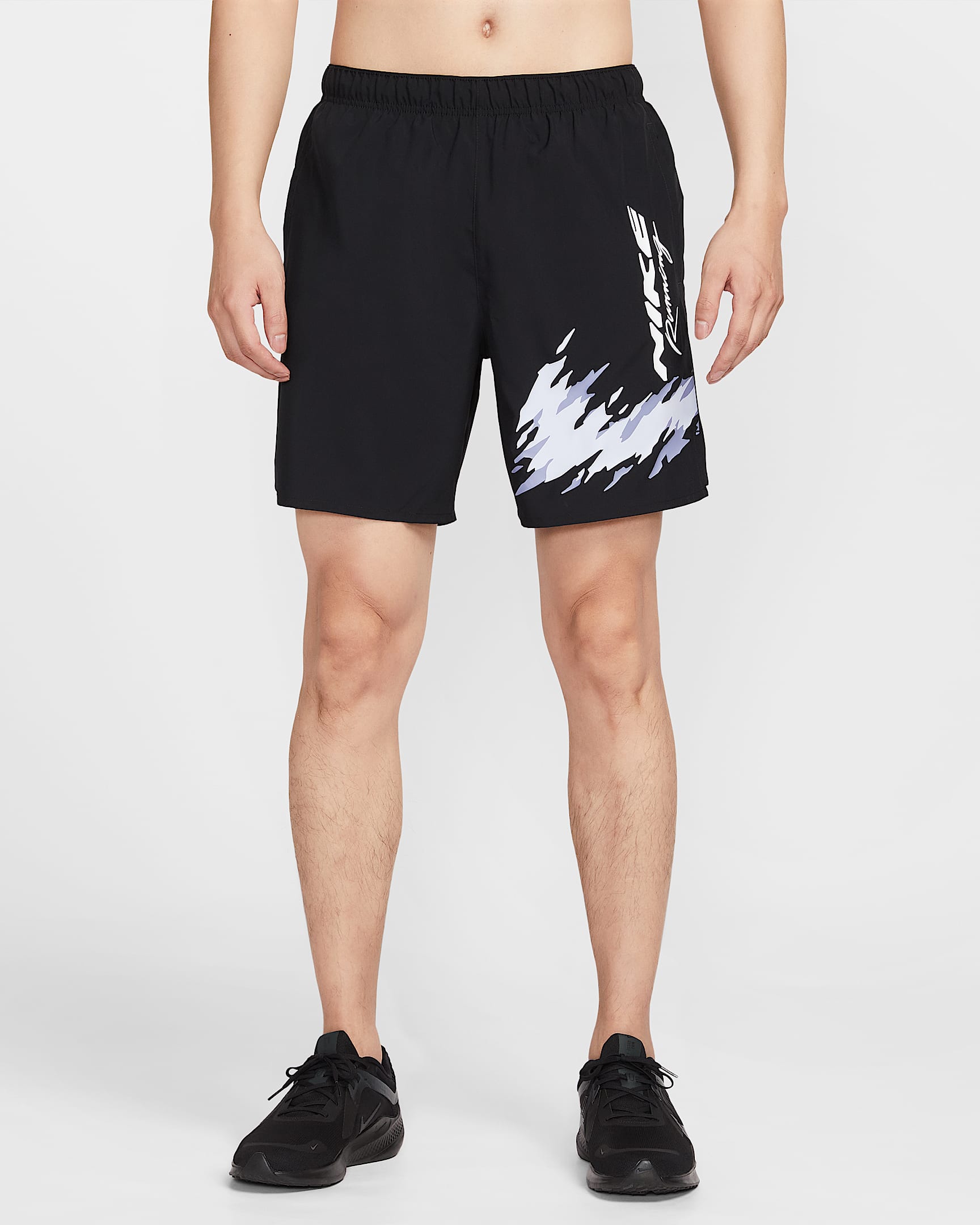 Nike Challenger Dri-FIT 男子速干跑步短裤(含衬裤) - 黑