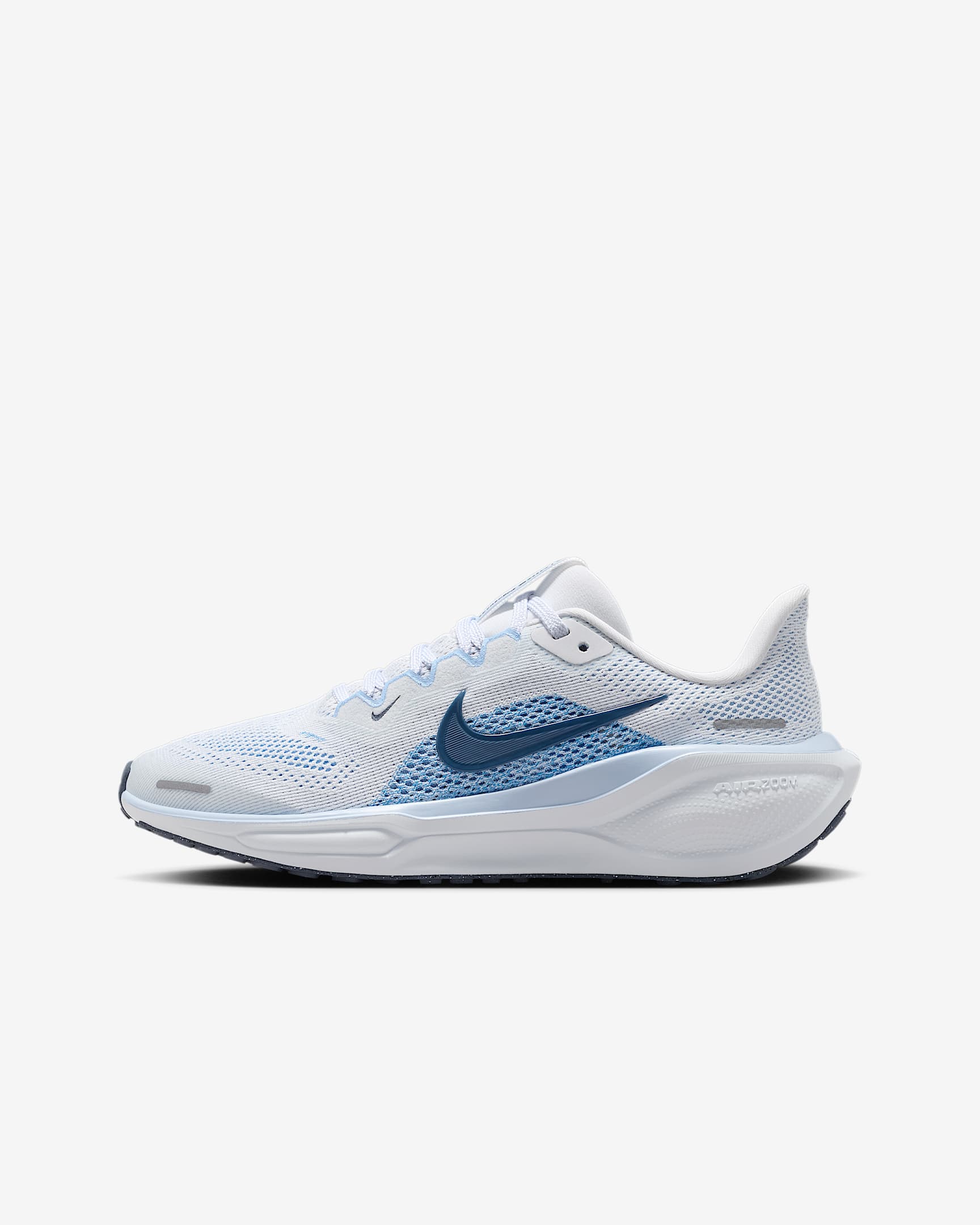 Nike Pegasus 41 耐克小飞马大童体考公路跑步鞋 - 白色/铝蓝/足球灰/芬蓝
