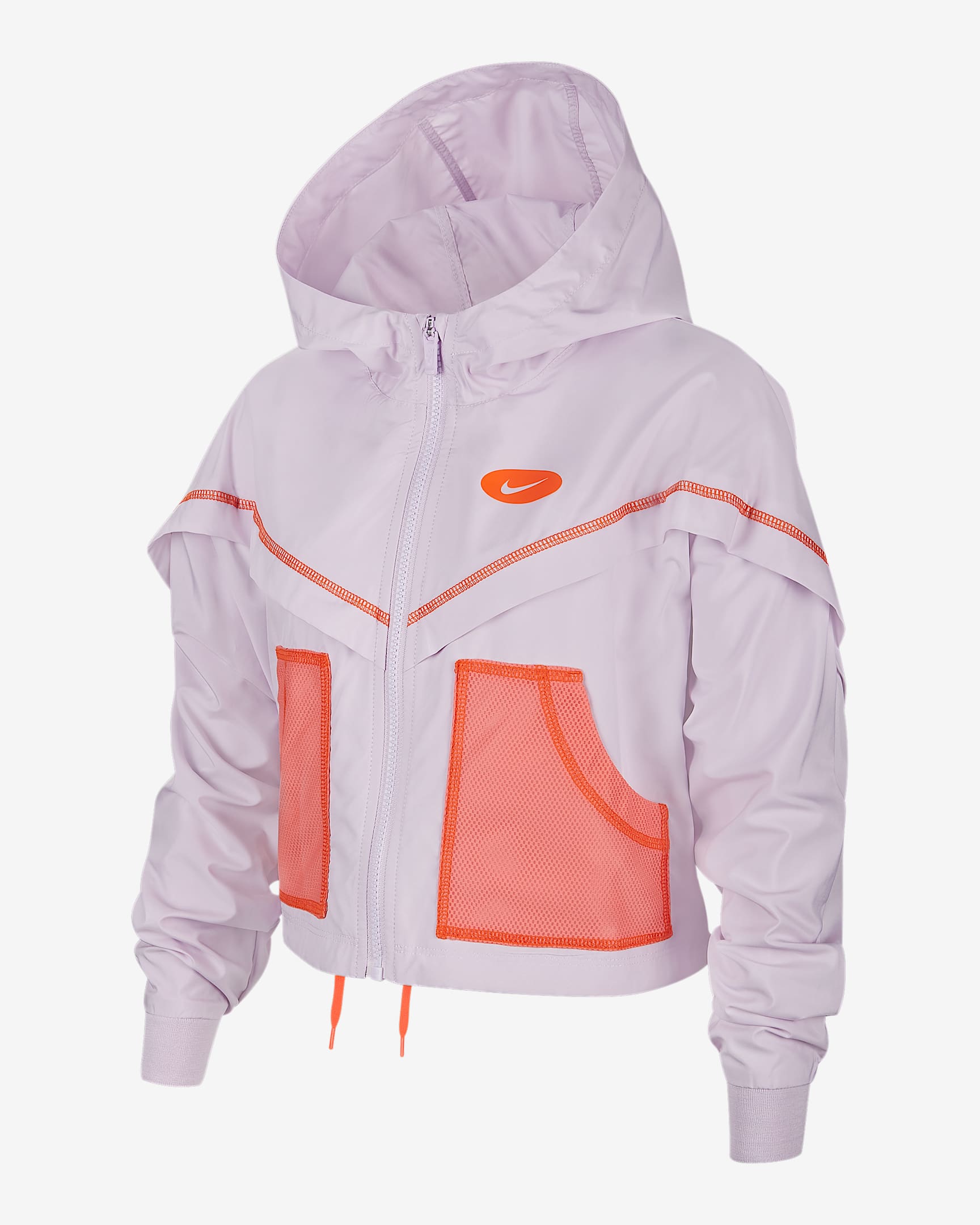 Nike Sportswear Icon Clash 大童(女孩)梭织夹克 - 粉紫/盐粉色/灯草橙/灯草橙