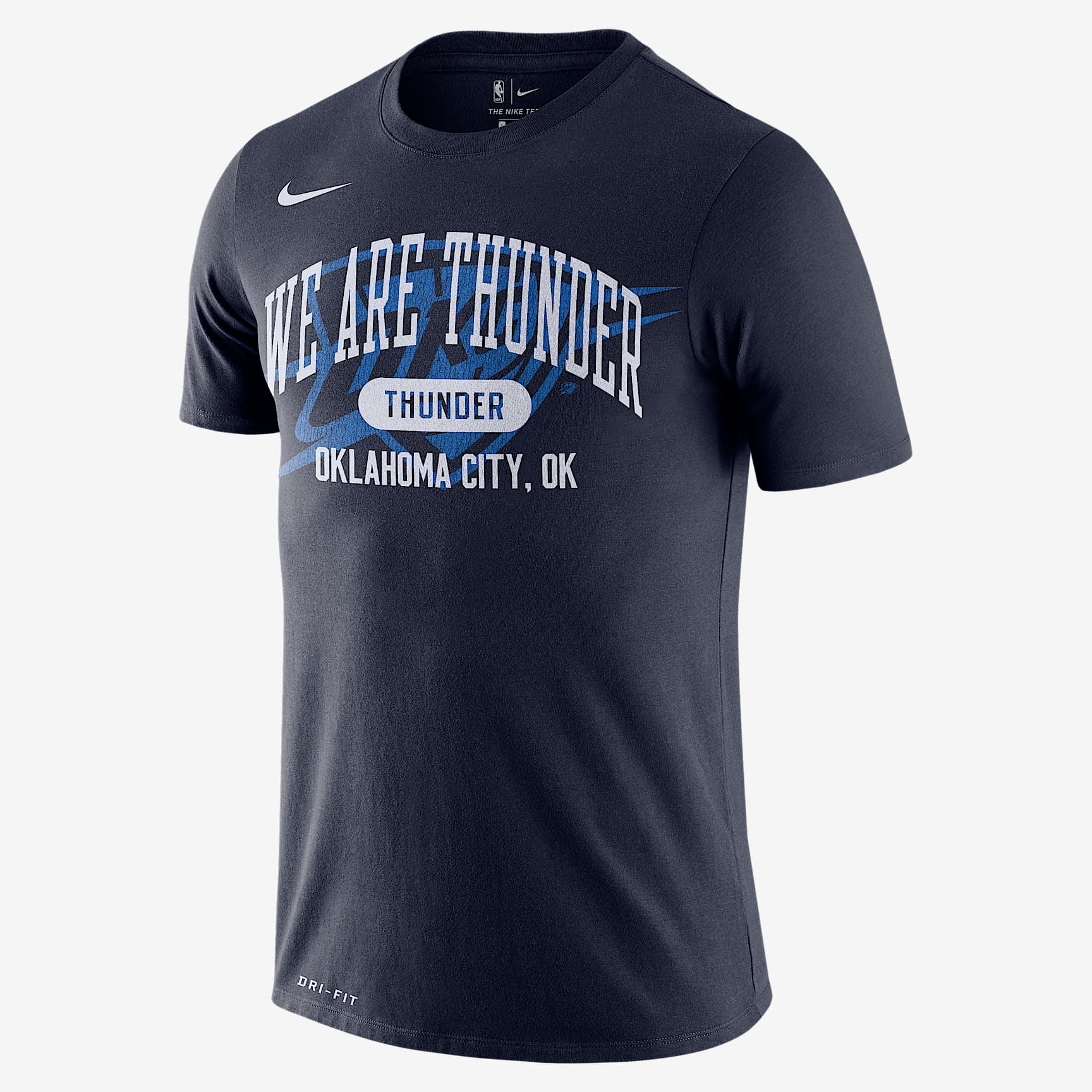 俄克拉荷马城雷霆队 Nike Dri-FIT NBA 男子T恤 - 大学深蓝