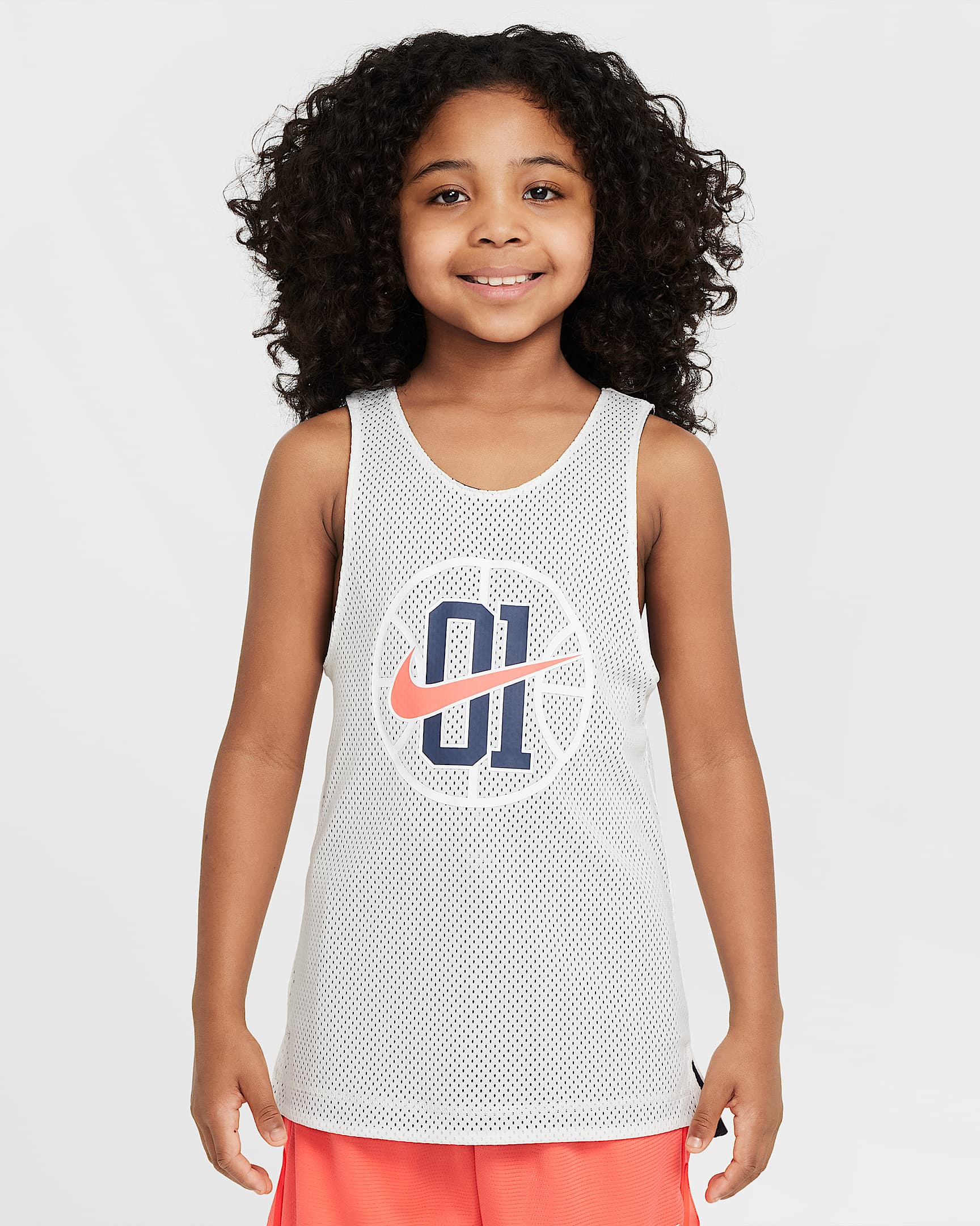 Nike "CHBL" 耐高篮球系列 Dri-FIT 大童速干双面穿球衣 - 帆白/闪电蓝