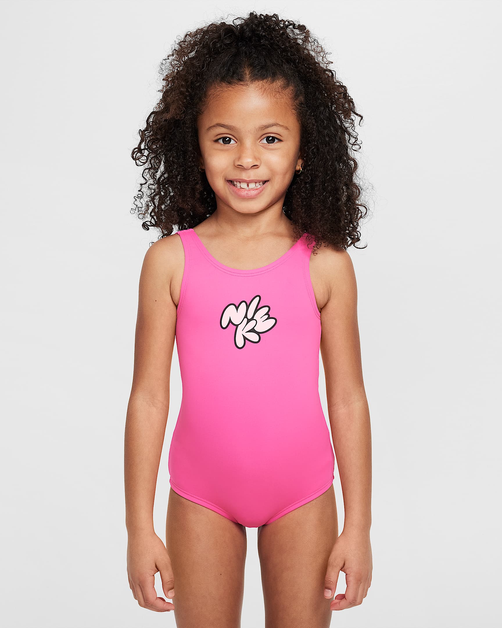 Nike Swim 幼童 U 型背连体泳衣 - 透明粉/泡沫粉