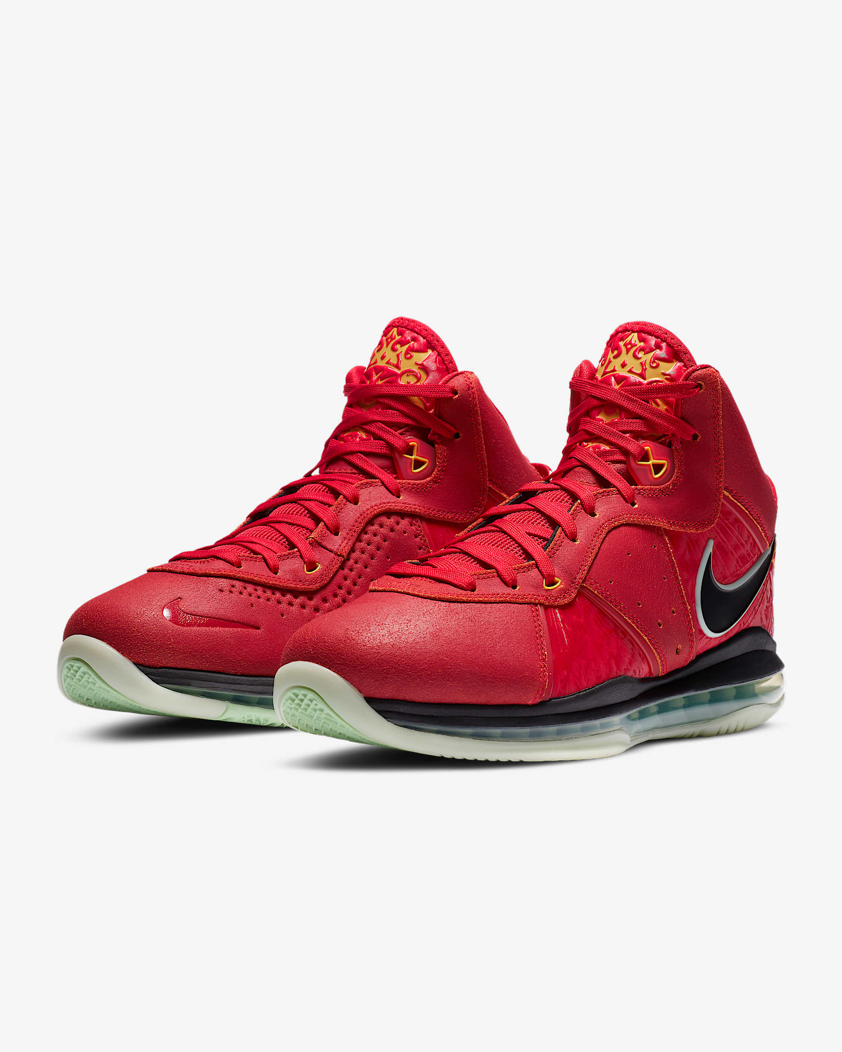 Nike Lebron VIII QS 男子运动鞋 - 健身红/Cucumber Calm/黑/黑